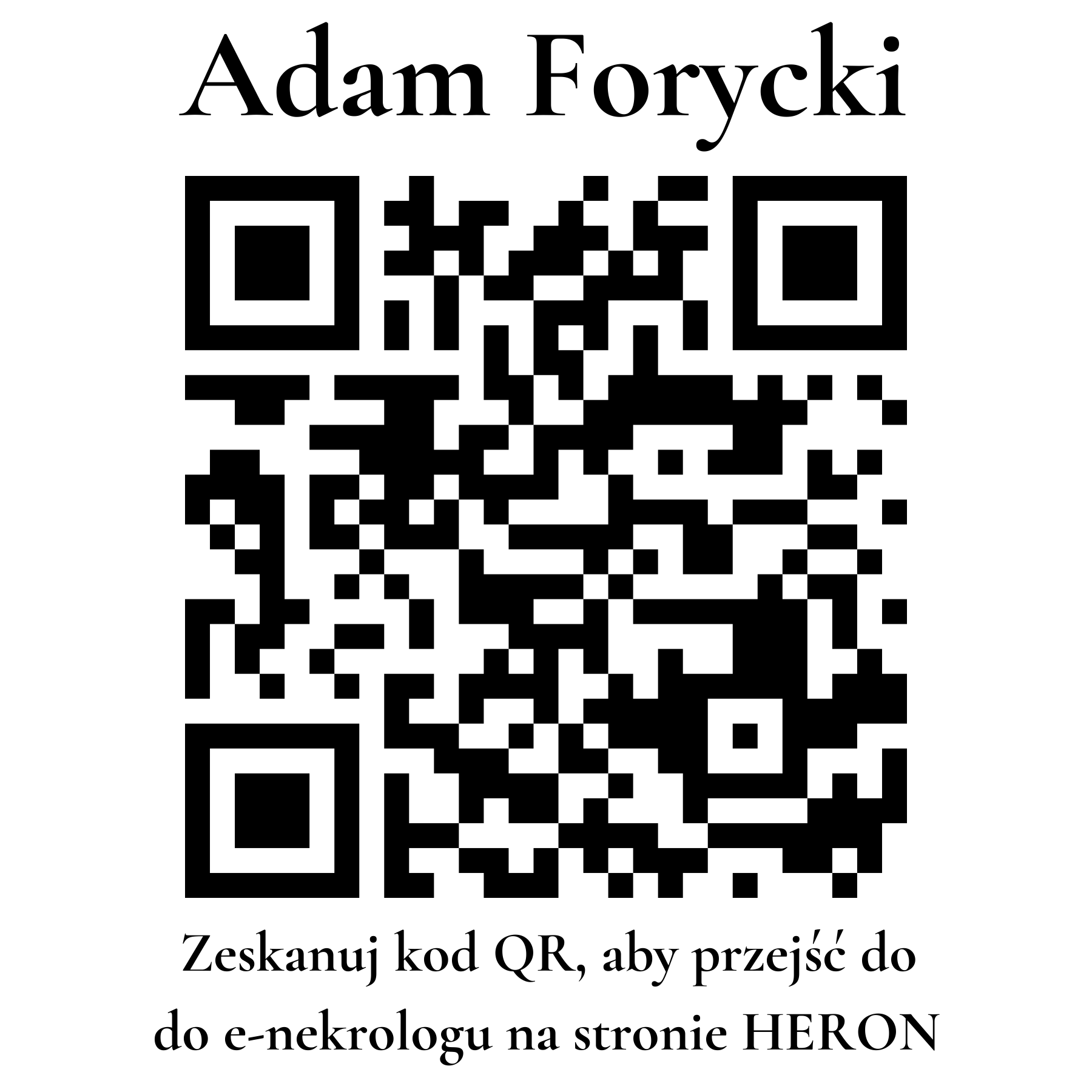 Kod QR do nekrologu Adam Forycki