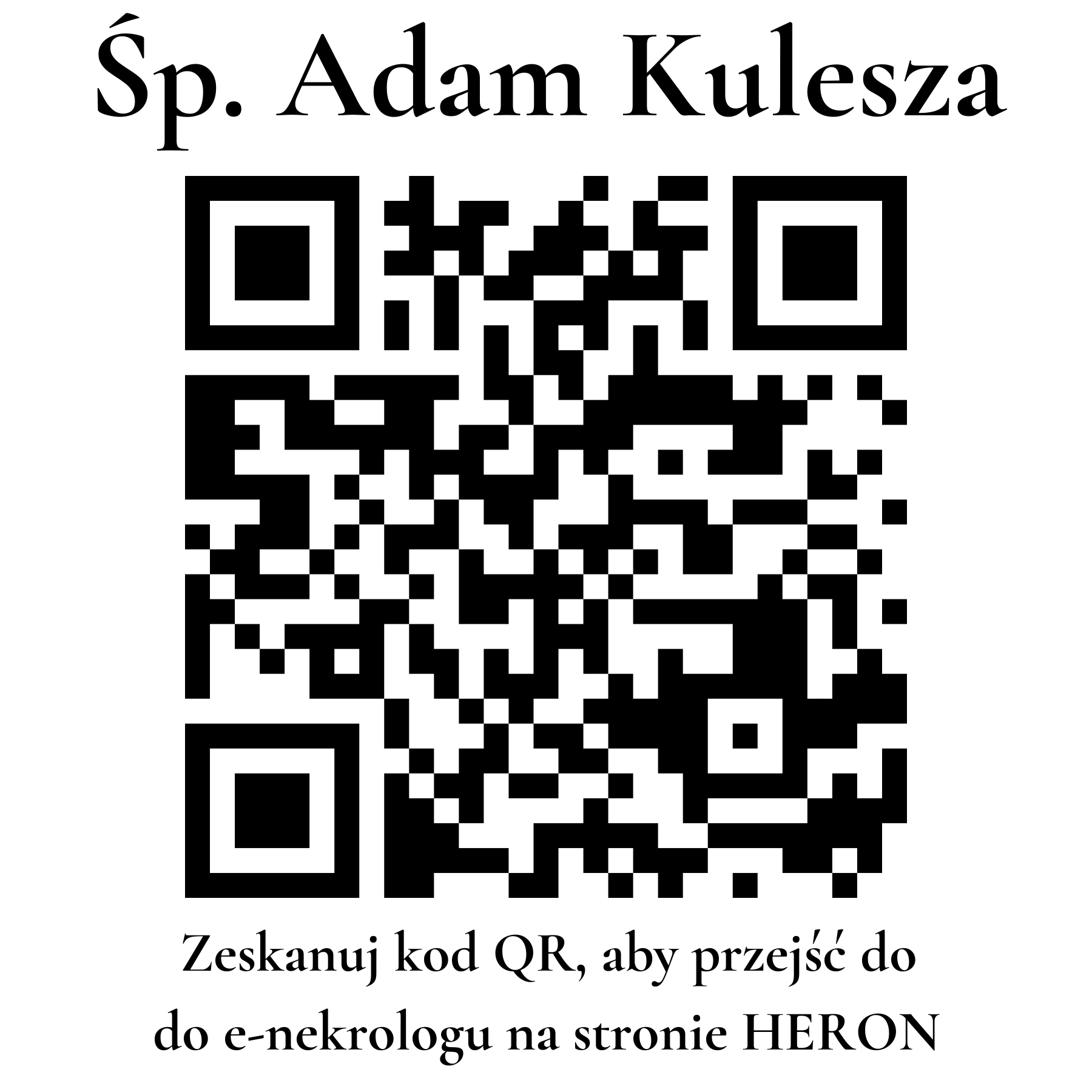 Kod QR do nekrologu Adam Kulesza