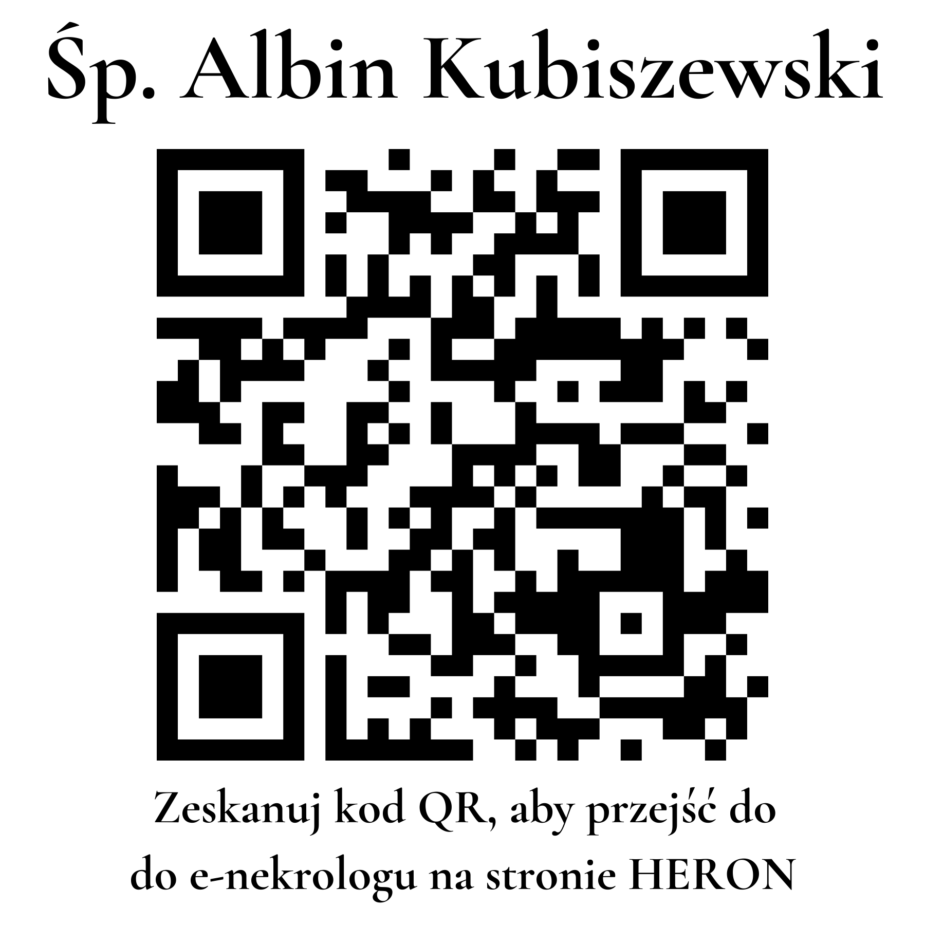 Kod QR do nekrologu Albin Kubiszewski Kod QR do nekrologu Albin Kubiszewski