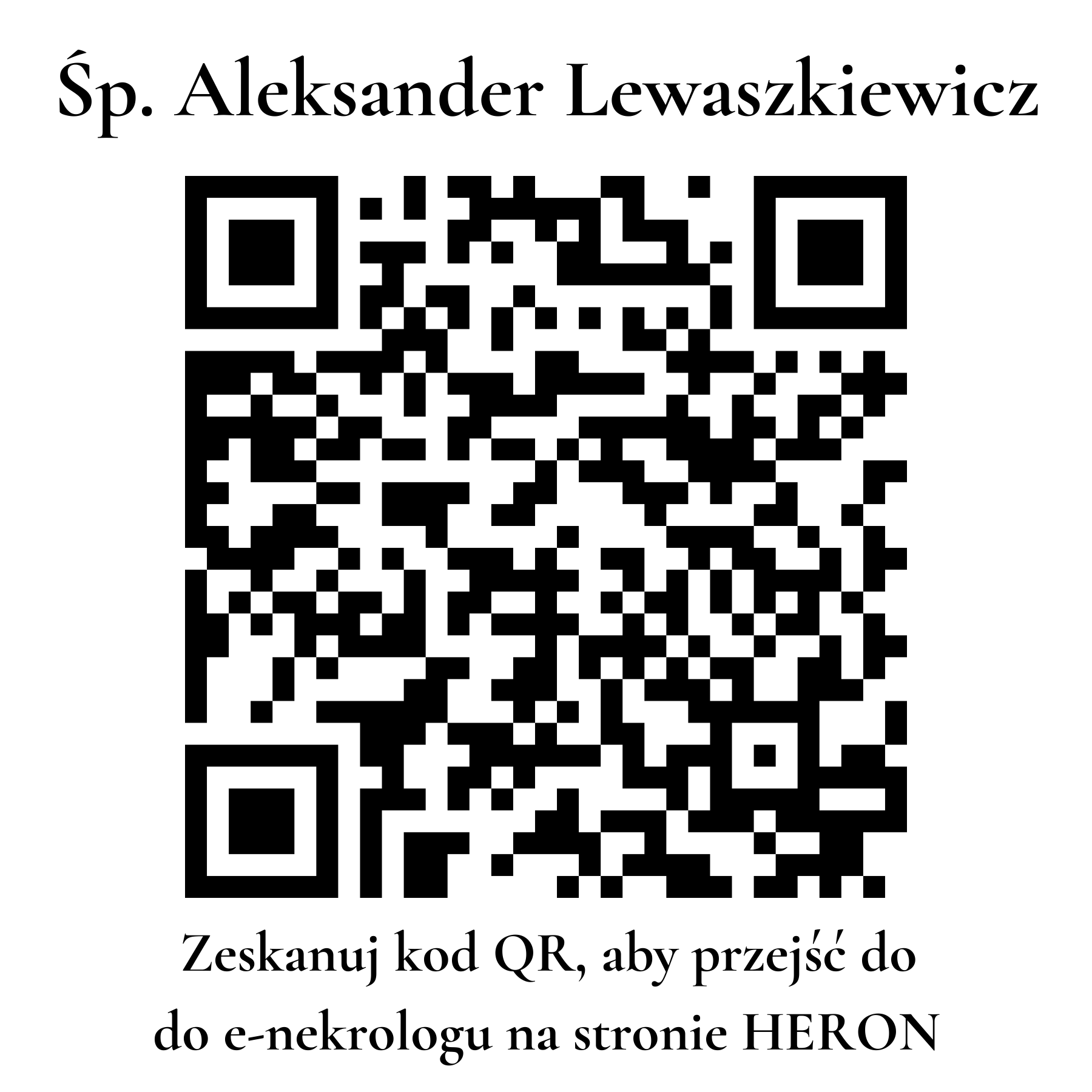 Kod QR do nekrologu Aleksander Lewaszkiewicz