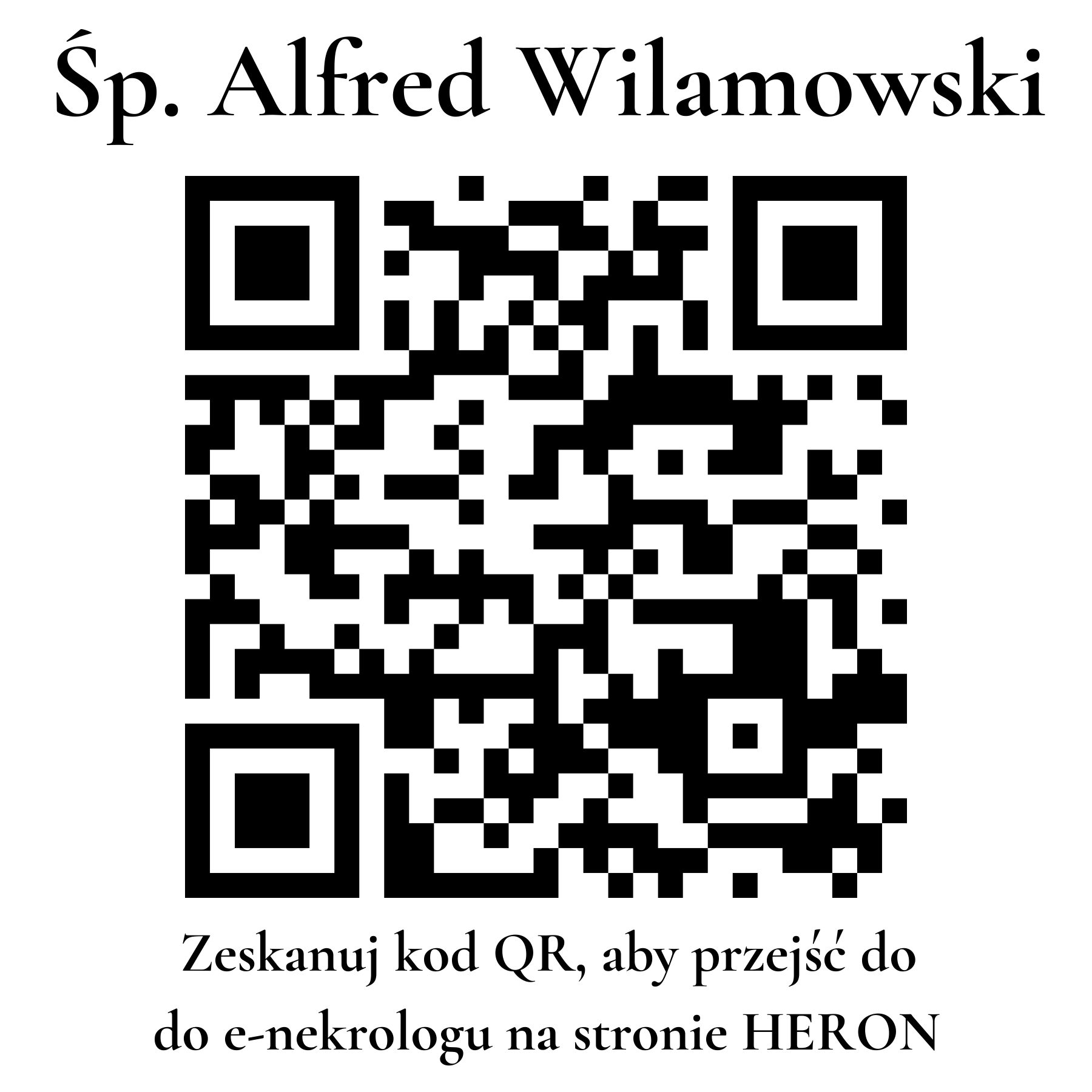 Kod QR do nekrologu Alfred Wilamowski Kod QR do nekrologu Alfred Wilamowski
