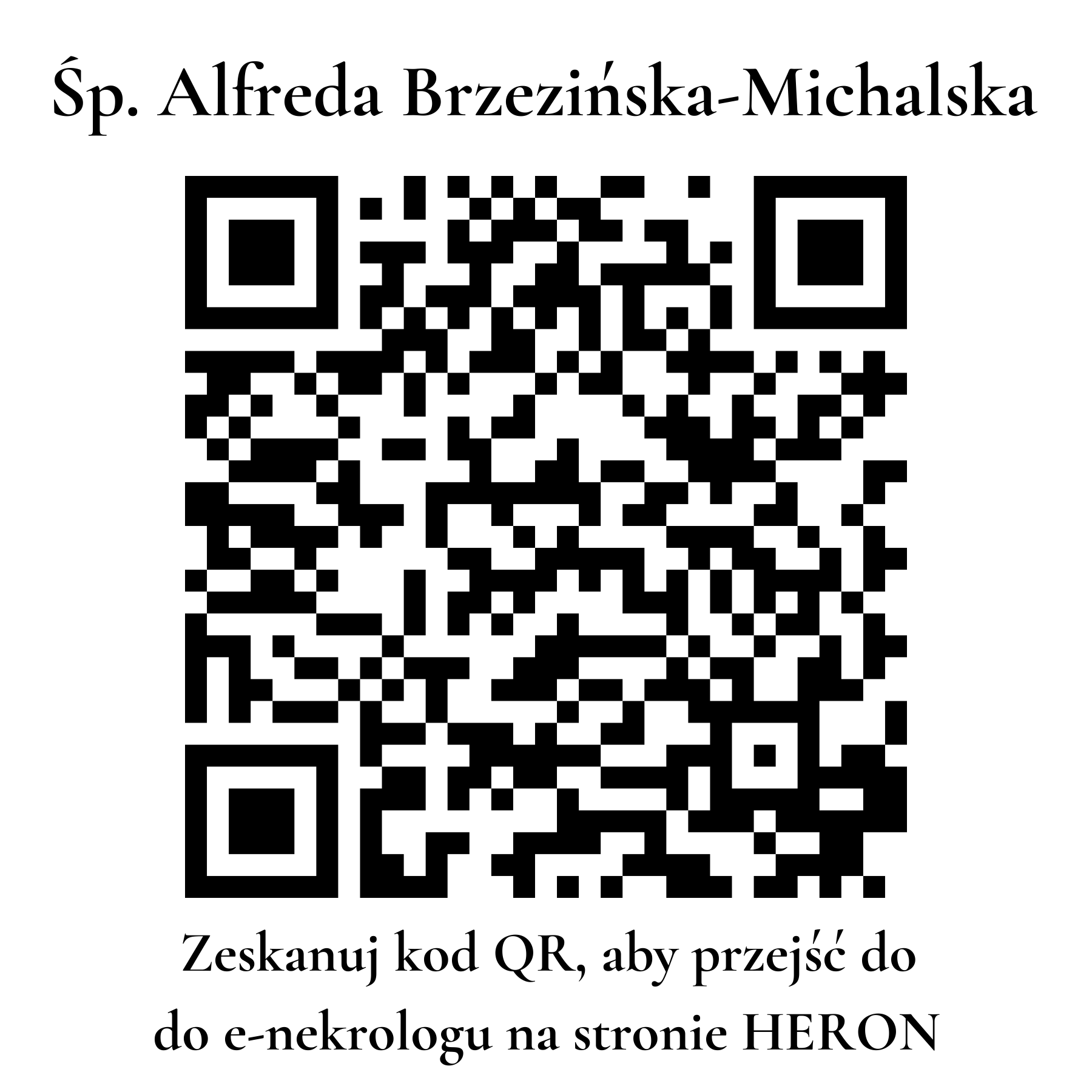 Kod QR do nekrologu Alfreda Brzezińska-Michalska
