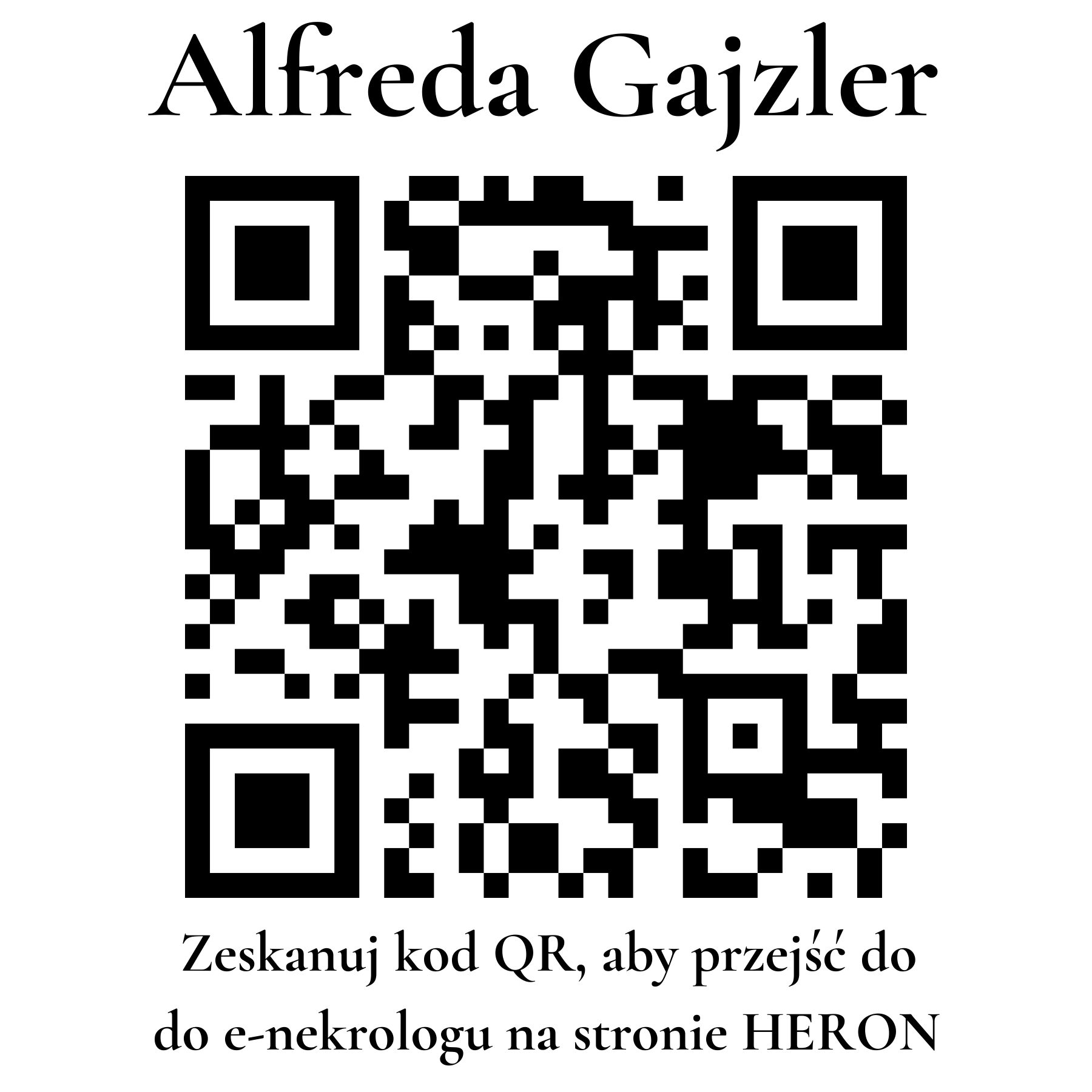 Kod QR do nekrologu Alfreda Gajzler