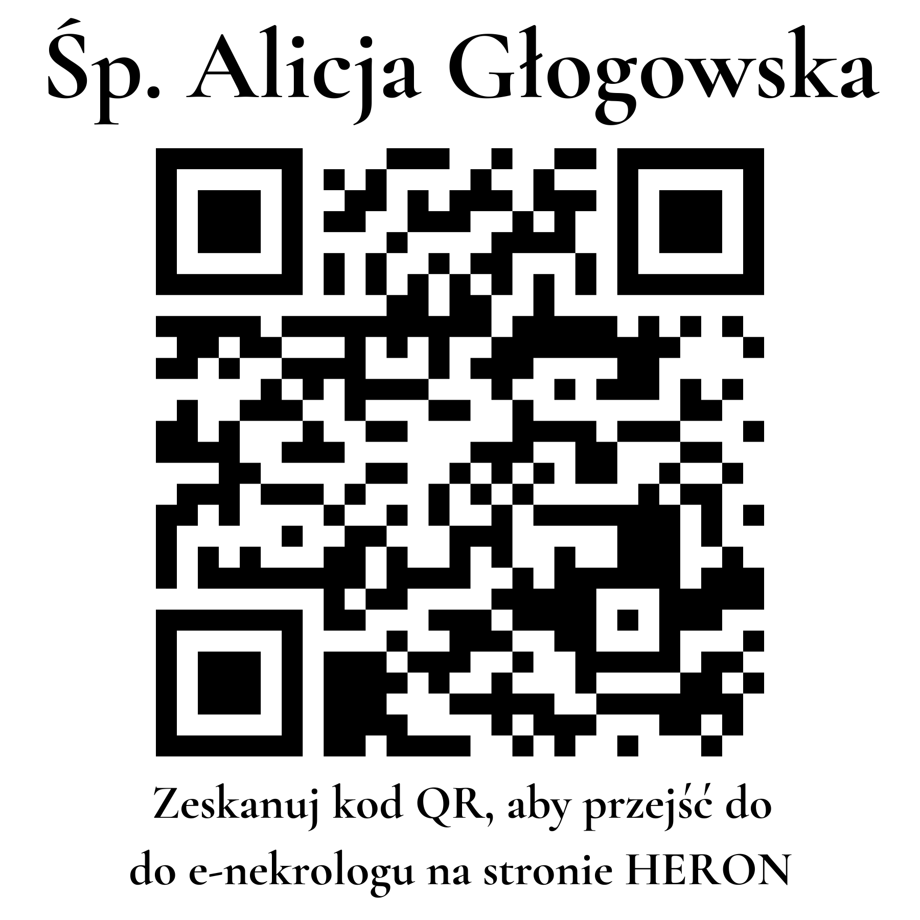 Kod QR do nekrologu Alicja Głogowska