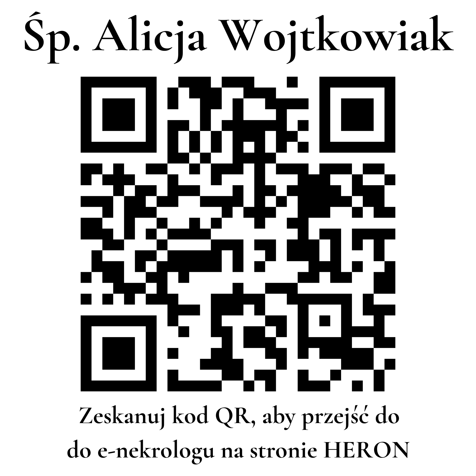 Kod QR do nekrologu Alicja Wojtkowiak Kod QR do nekrologu Alicja Wojtkowiak