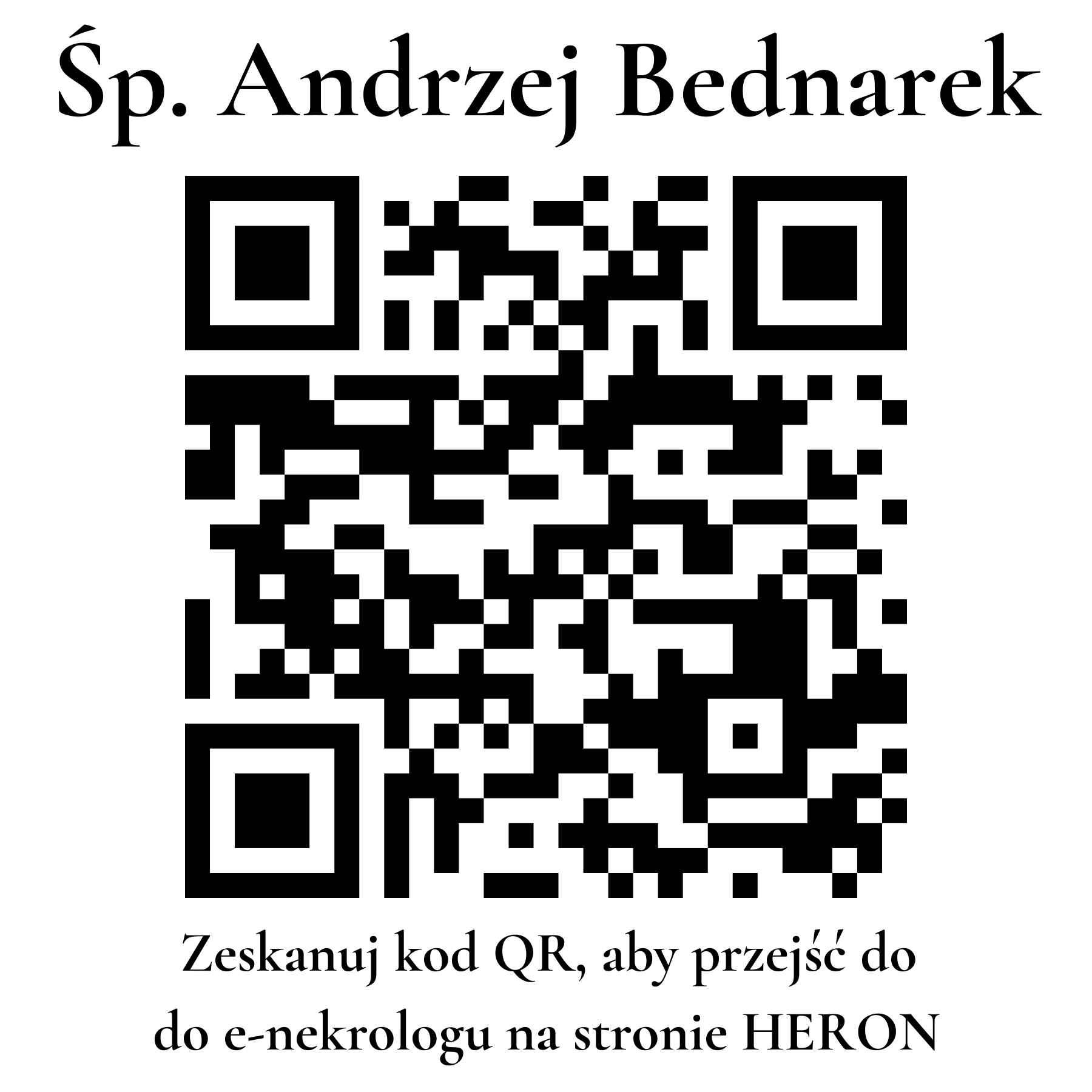 Kod QR do nekrologu Andrzej Bednarek Kod QR do nekrologu Andrzej Bednarek