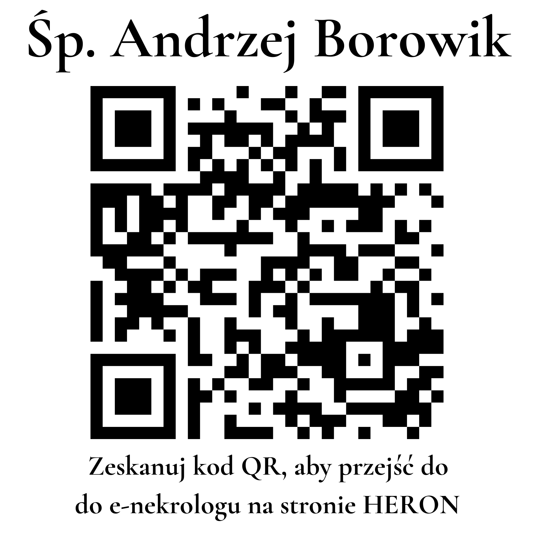 Kod QR do nekrologu Andrzej Borowik Kod QR do nekrologu Andrzej Borowik