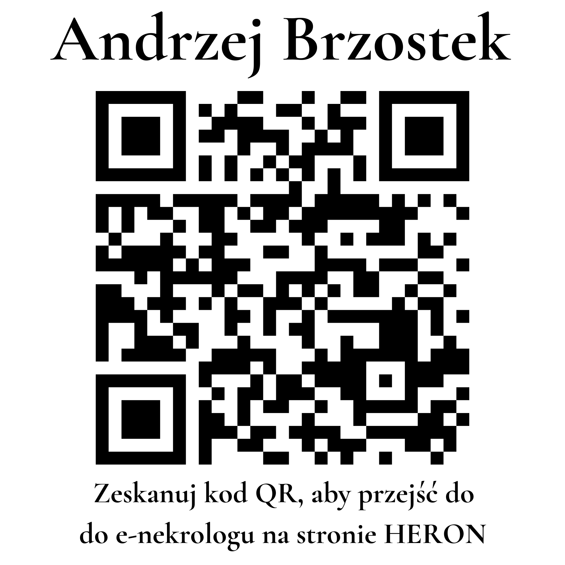 Kod QR do nekrologu Andrzej Brzostek Kod QR do nekrologu Andrzej Brzostek