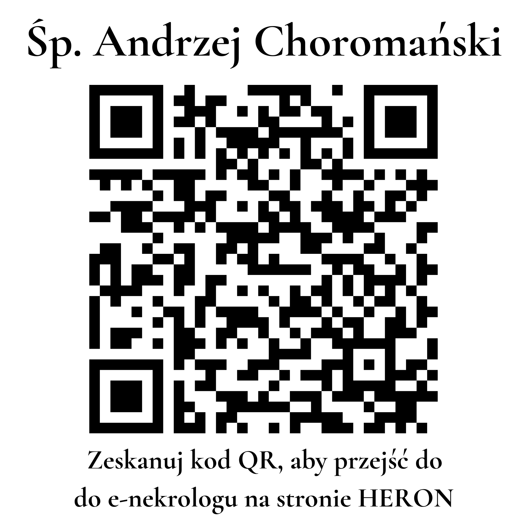 Kod QR do nekrologu Andrzej Choromański Kod QR do nekrologu Andrzej Choromański