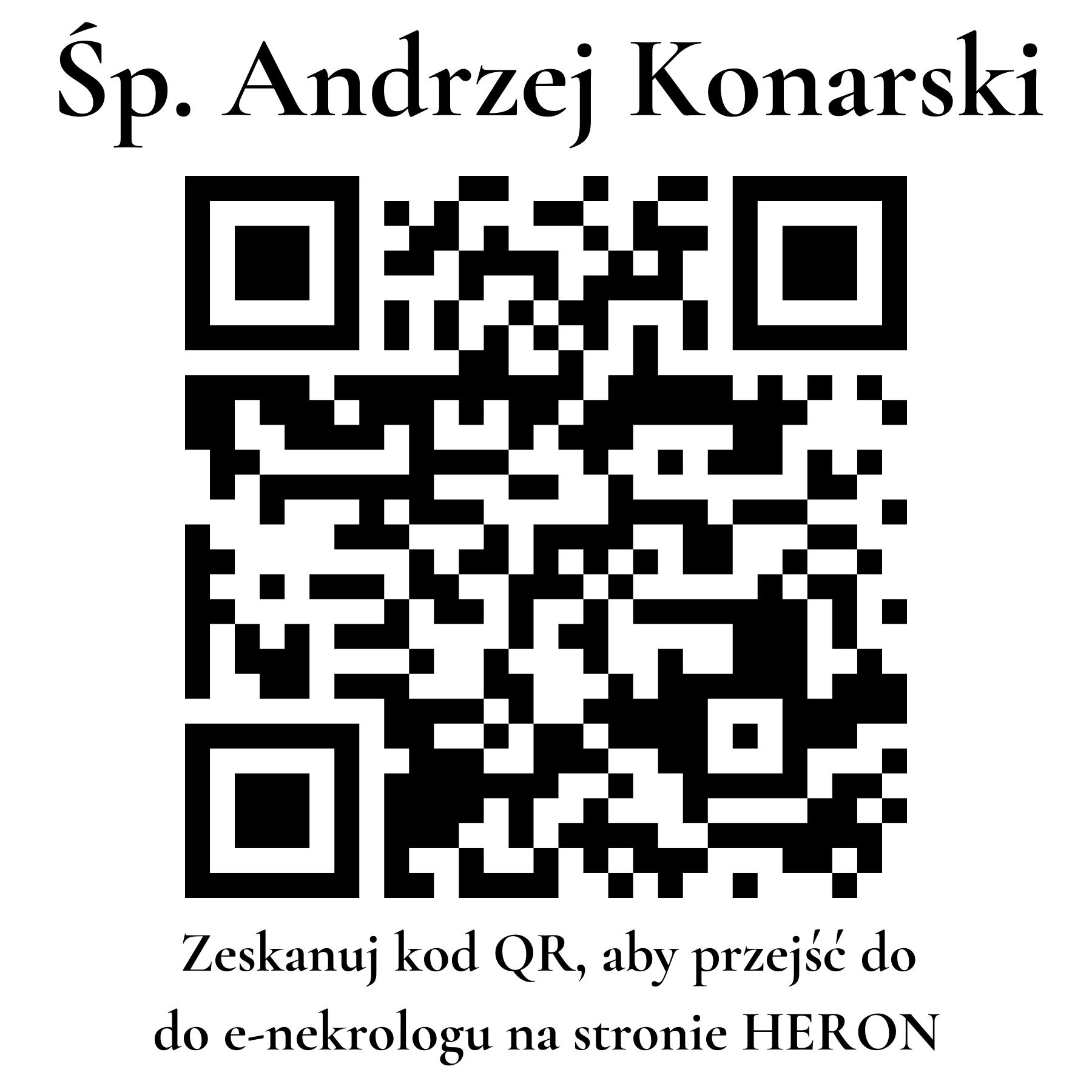 Kod QR do nekrologu Andrzej Konarski Kod QR do nekrologu Andrzej Konarski