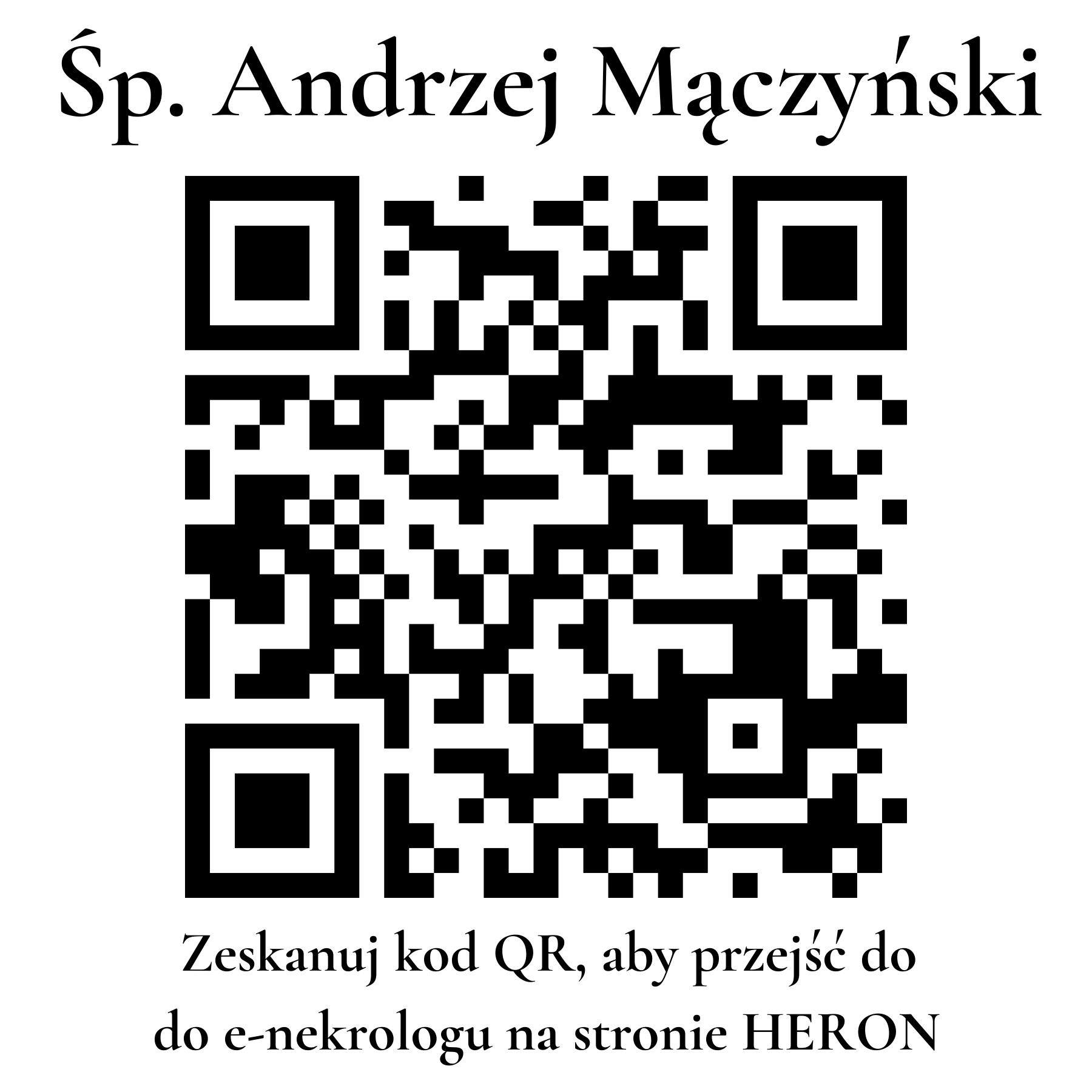 Kod QR do nekrologu Andrzej Mączyński Kod QR do nekrologu Andrzej Mączyński