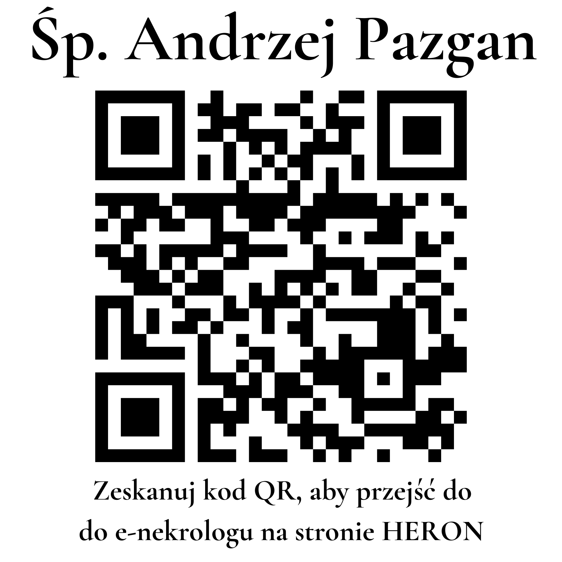 Kod QR do nekrologu Andrzej Pazgan Kod QR do nekrologu Andrzej Pazgan