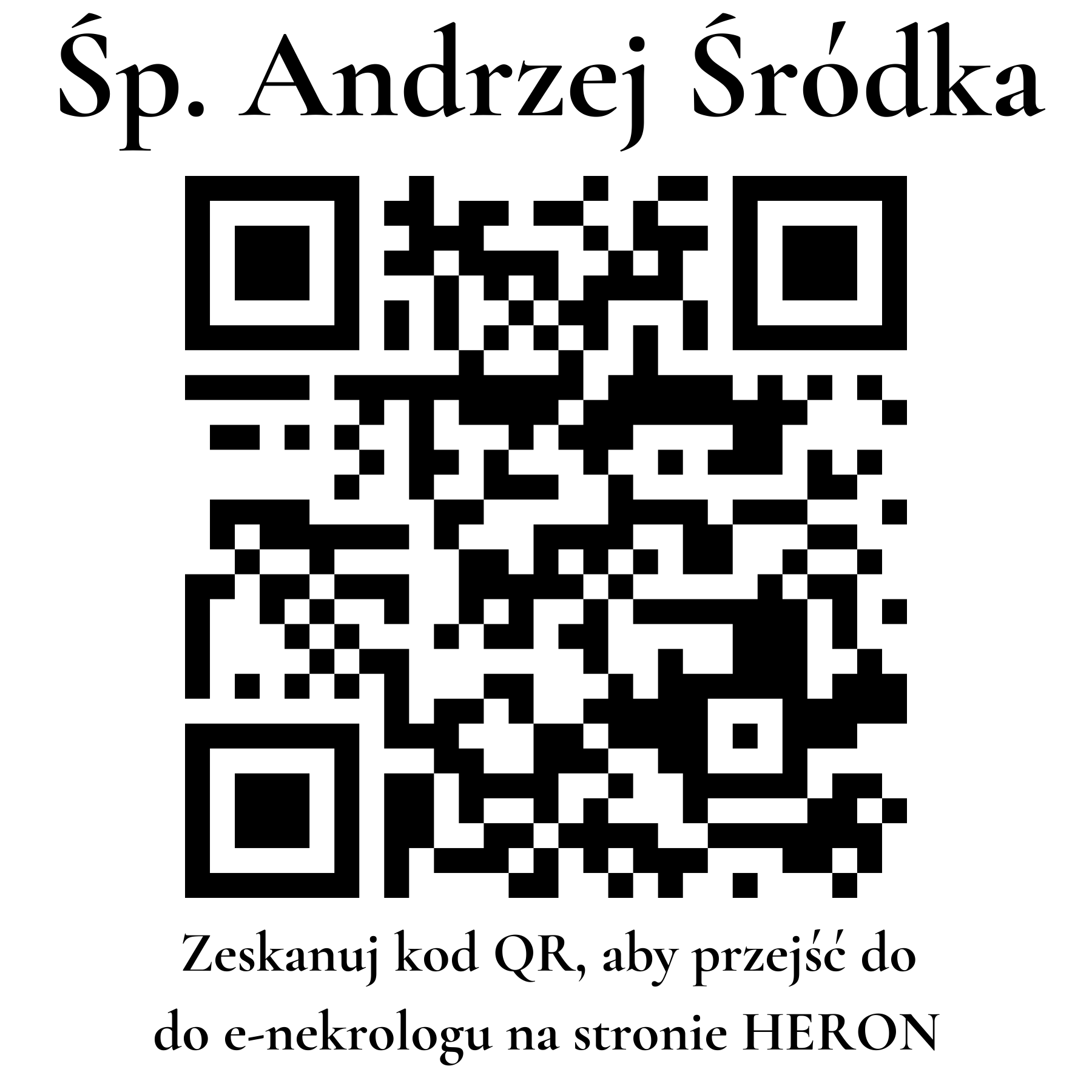 Kod QR do nekrologu Andrzej Śródka Kod QR do nekrologu Andrzej Śródka