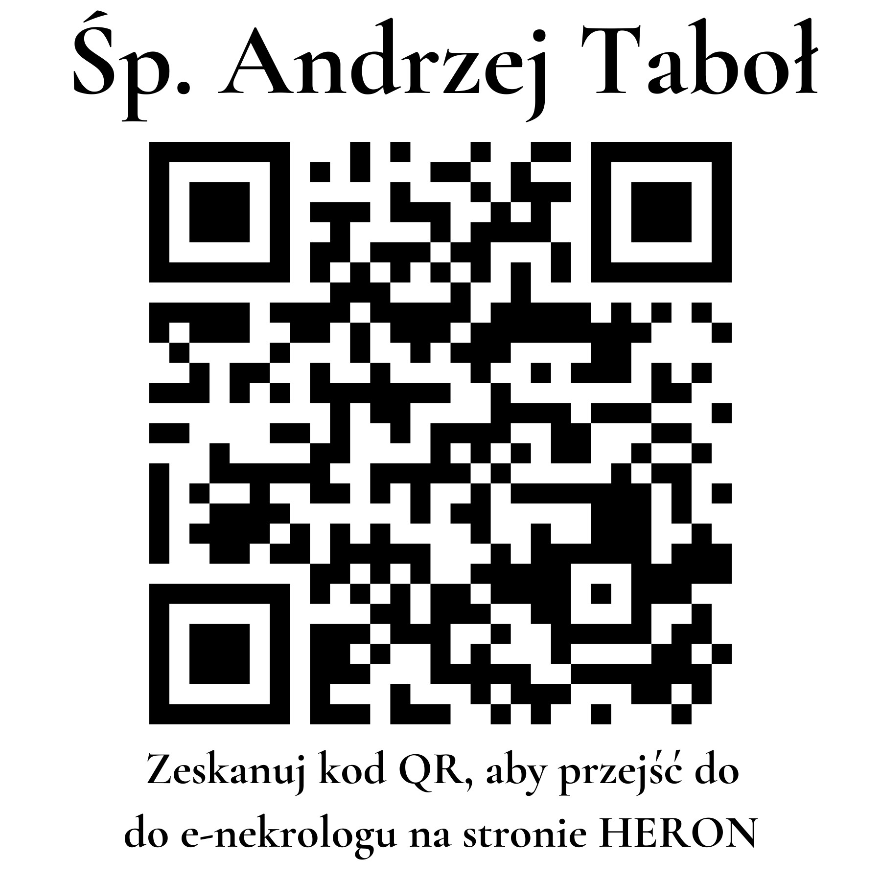 Kod QR do nekrologu Andrzej Taboł Kod QR do nekrologu Andrzej Taboł