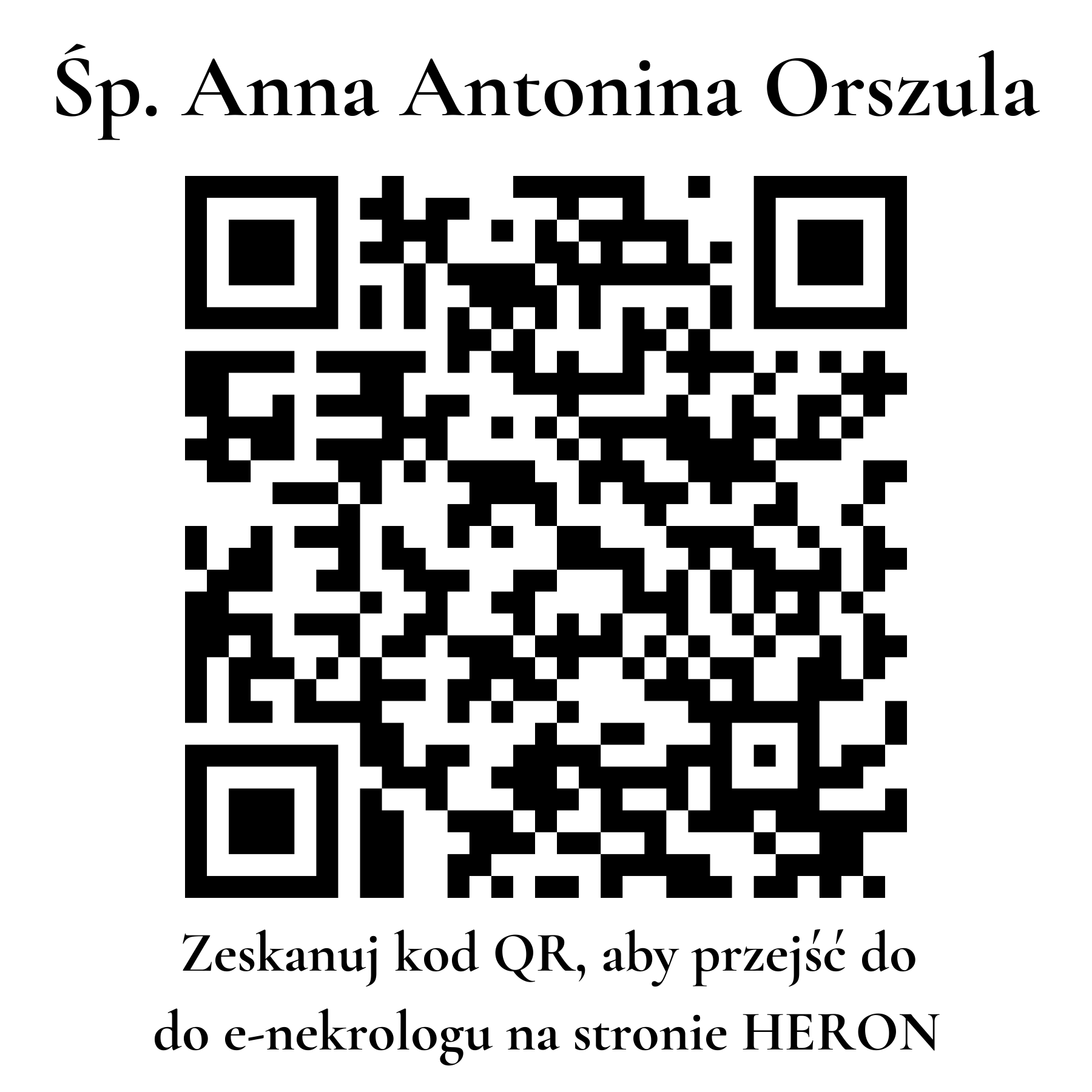 Kod QR do nekrologu Anna Antonina Orszula