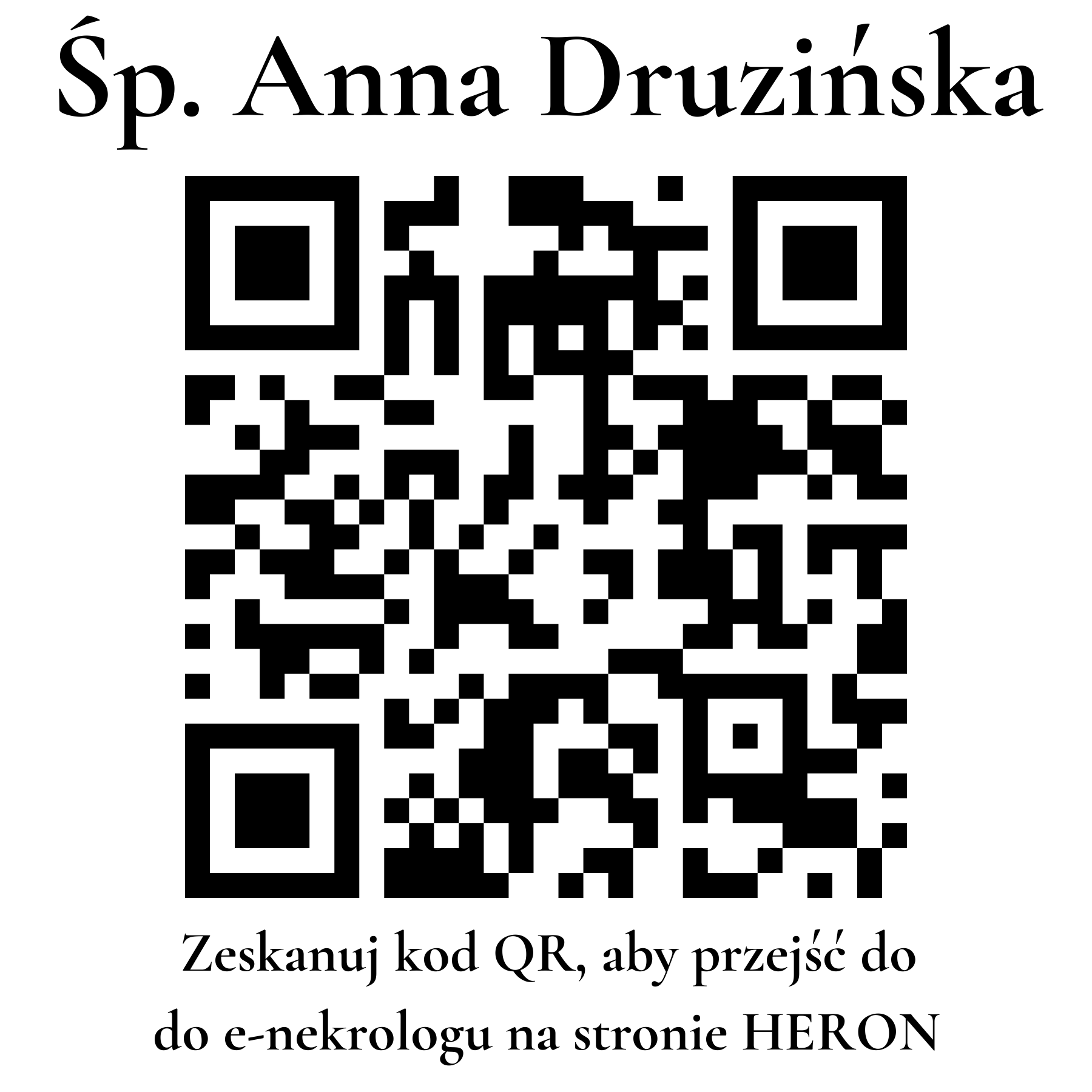 Kod QR do nekrologu Anna Druzińska Kod QR do nekrologu Anna Druzińska