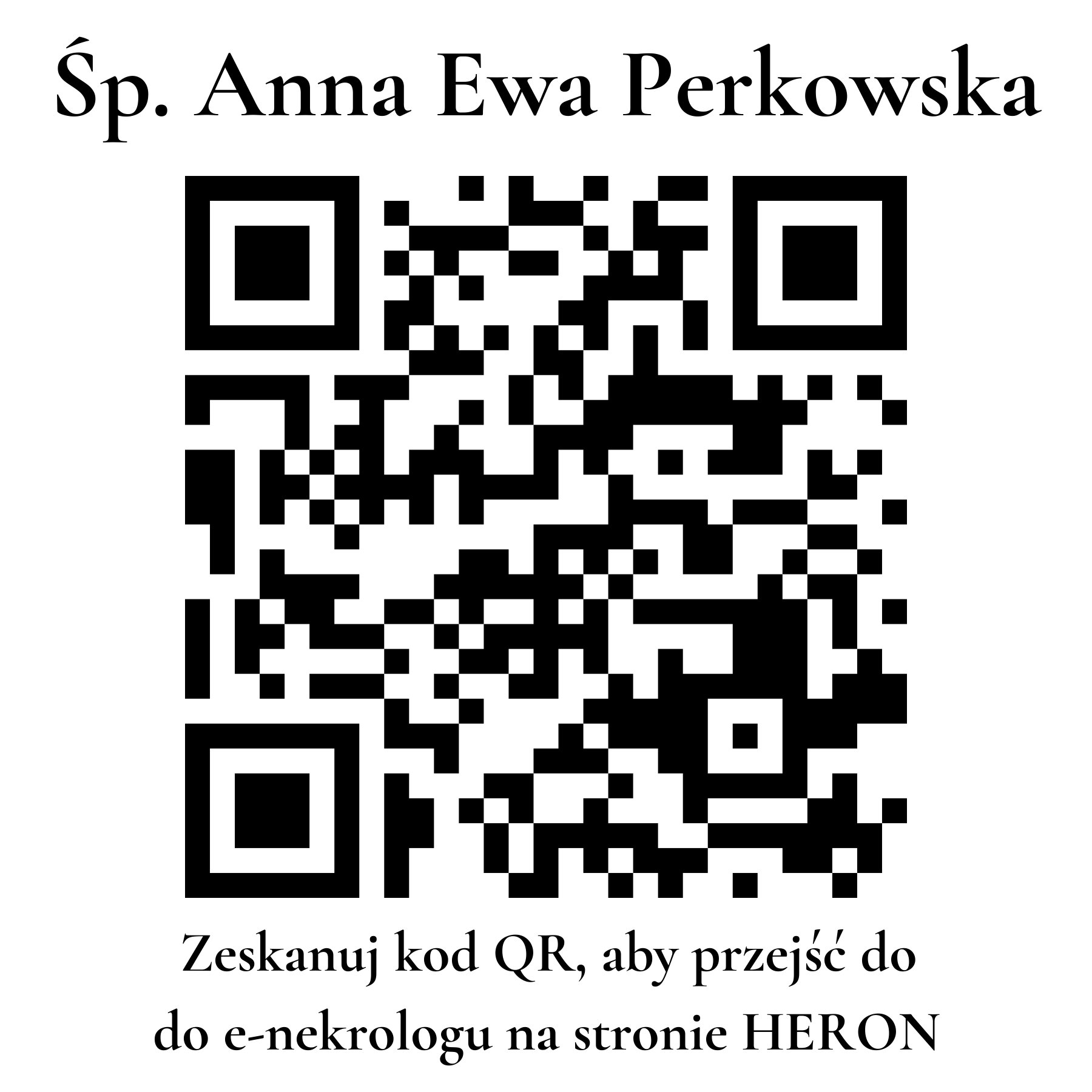 Kod QR do nekrologu Anna Ewa Perkowska Kod QR do nekrologu Anna Ewa Perkowska