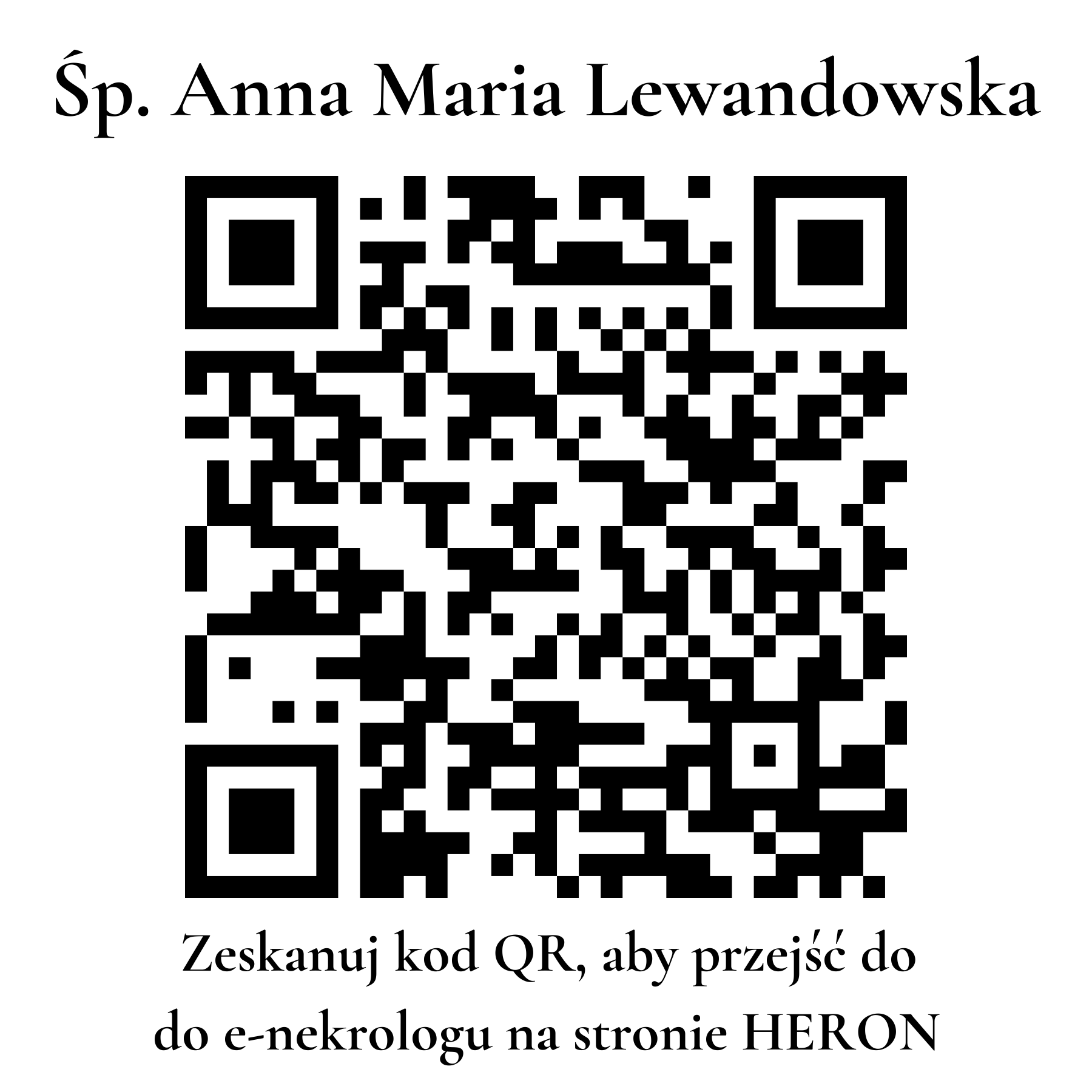Kod QR do nekrologu Anna Maria Lewandowska