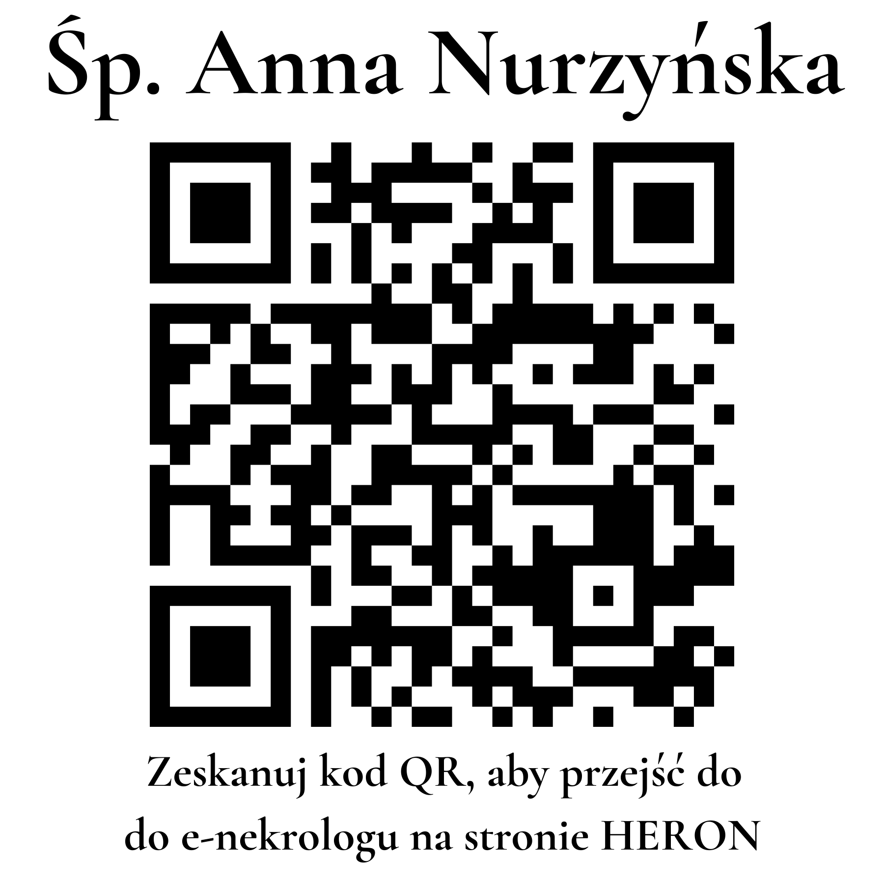 Kod QR do nekrologu Anna Nurzyńska