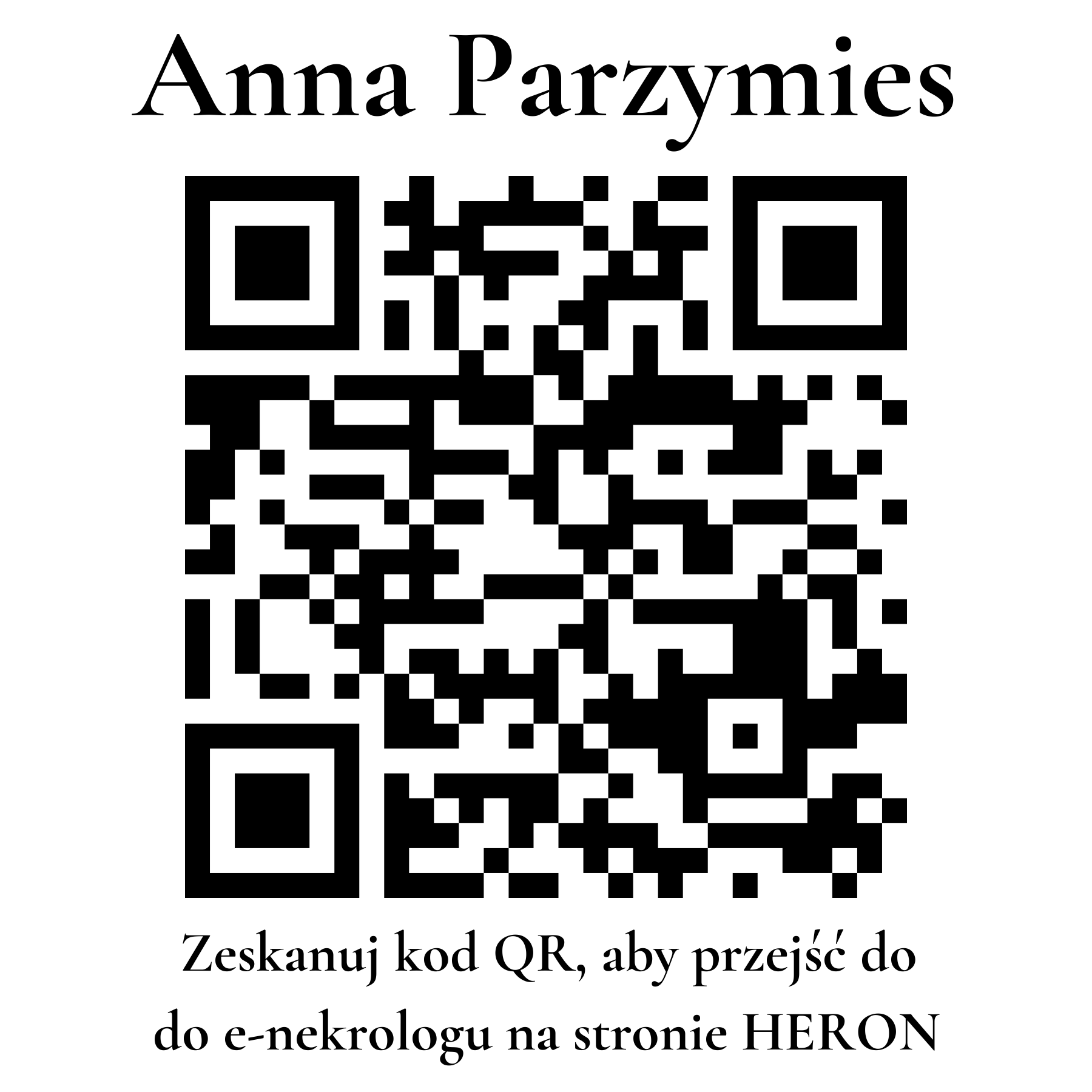 Kod QR do nekrologu Anna Parzymies