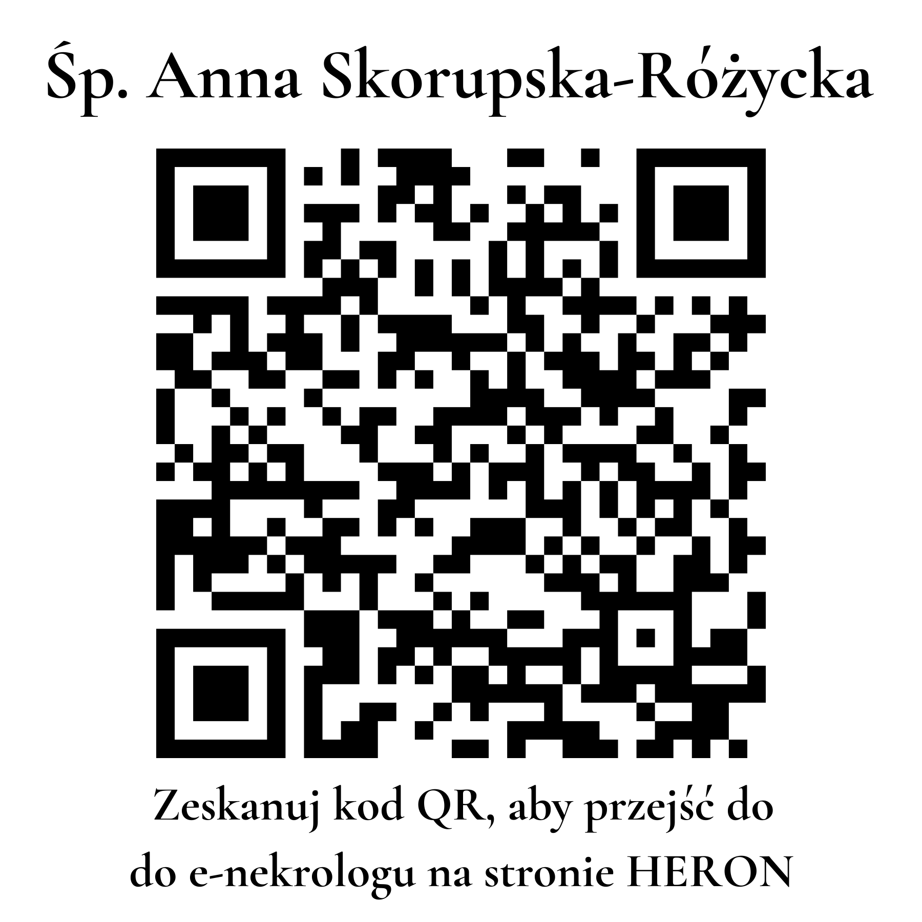 Kod QR do nekrologu Anna Skorupska-Różycka