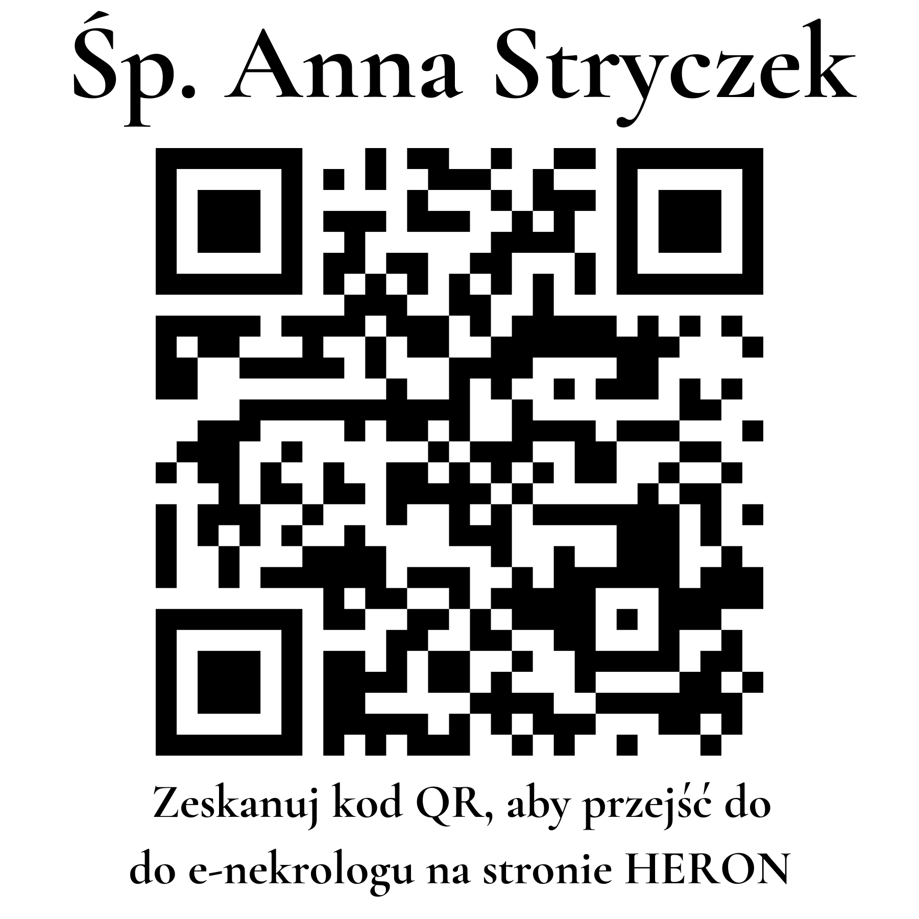 Kod QR do nekrologu Anna Stryczek Kod QR do nekrologu Anna Stryczek