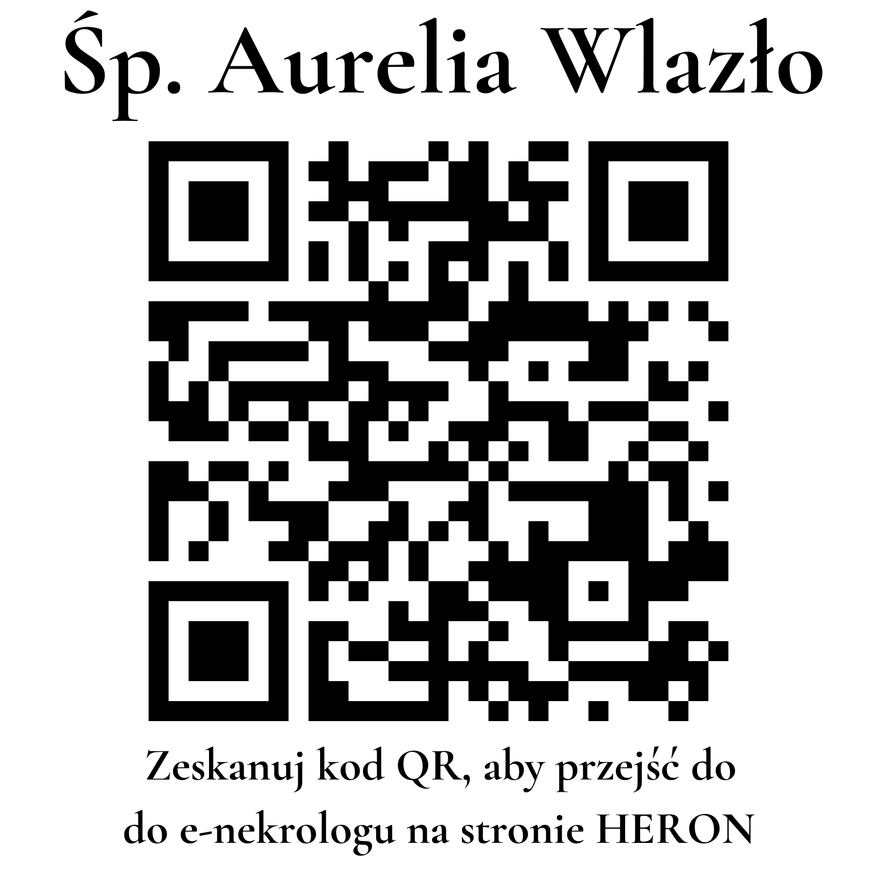 Kod QR do nekrologu Aurelia Wlazło Kod QR do nekrologu Aurelia Wlazło