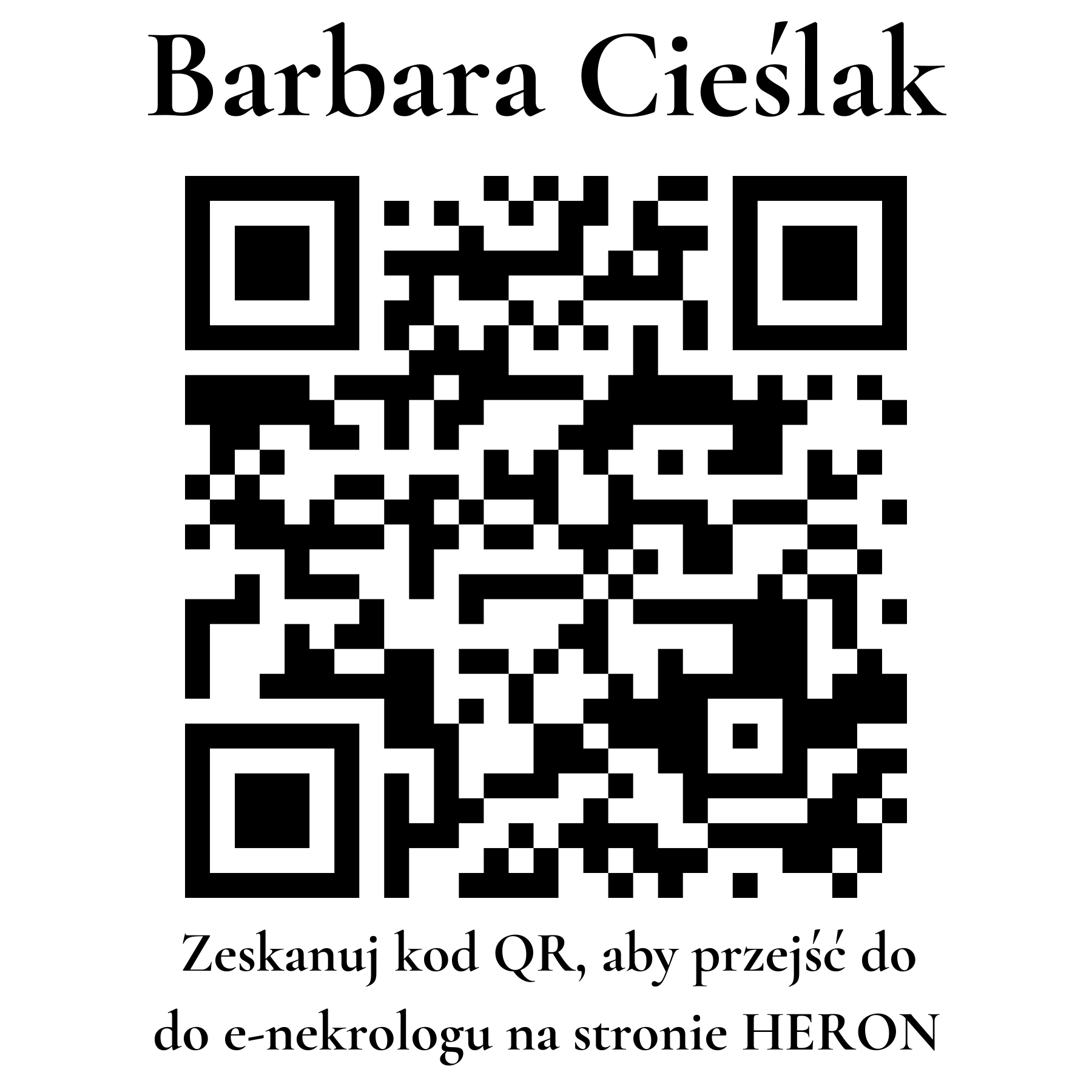 Kod QR do nekrologu Barbara Cieślak