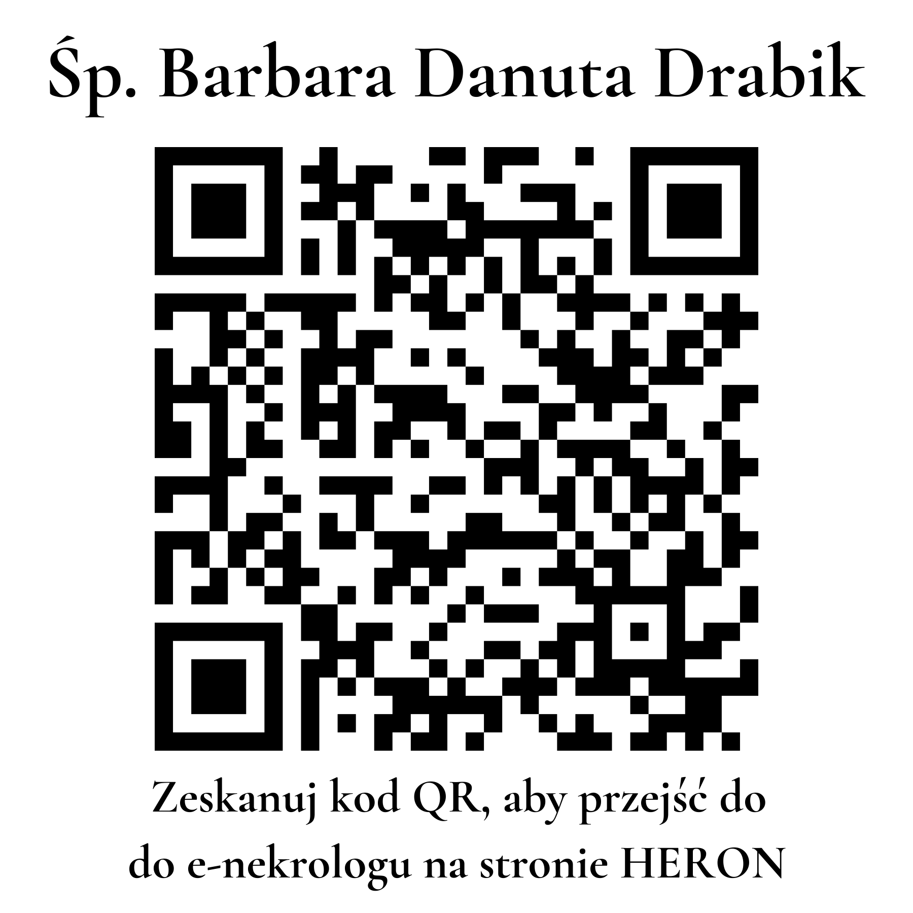 Kod QR do nekrologu Barbara Danuta Drabik