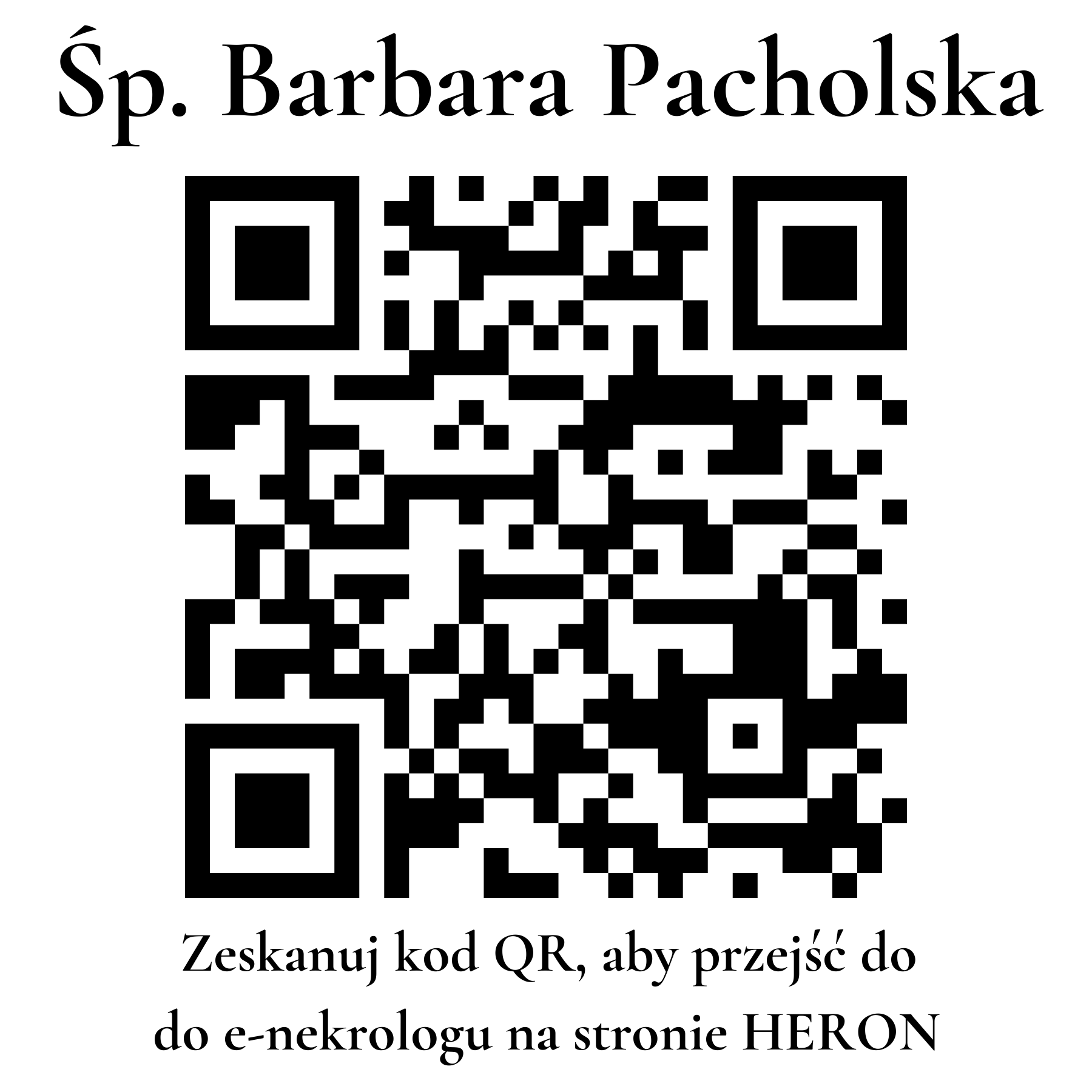 Kod QR do nekrologu Barbara Pacholska