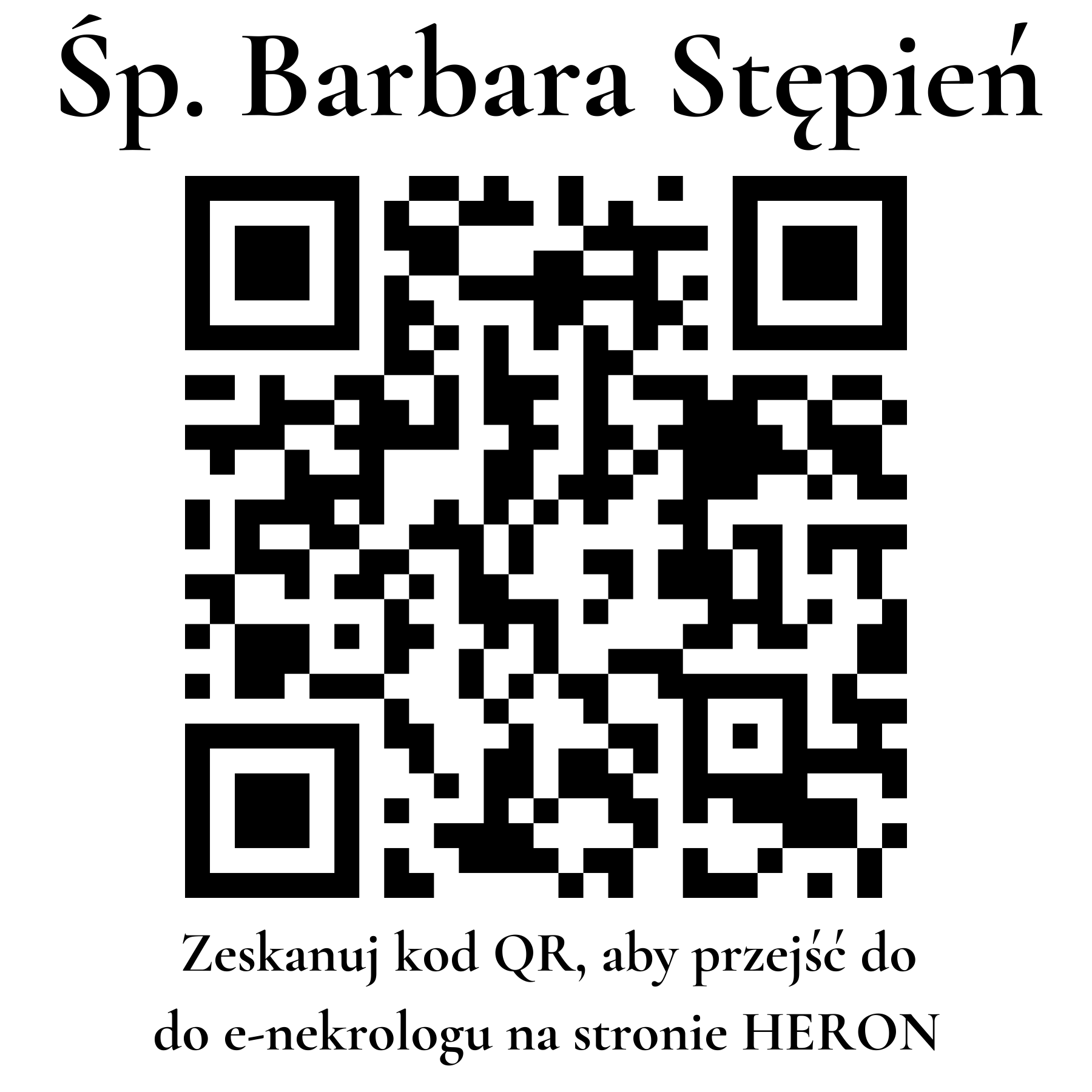 Kod QR do nekrologu Barbara Stępień