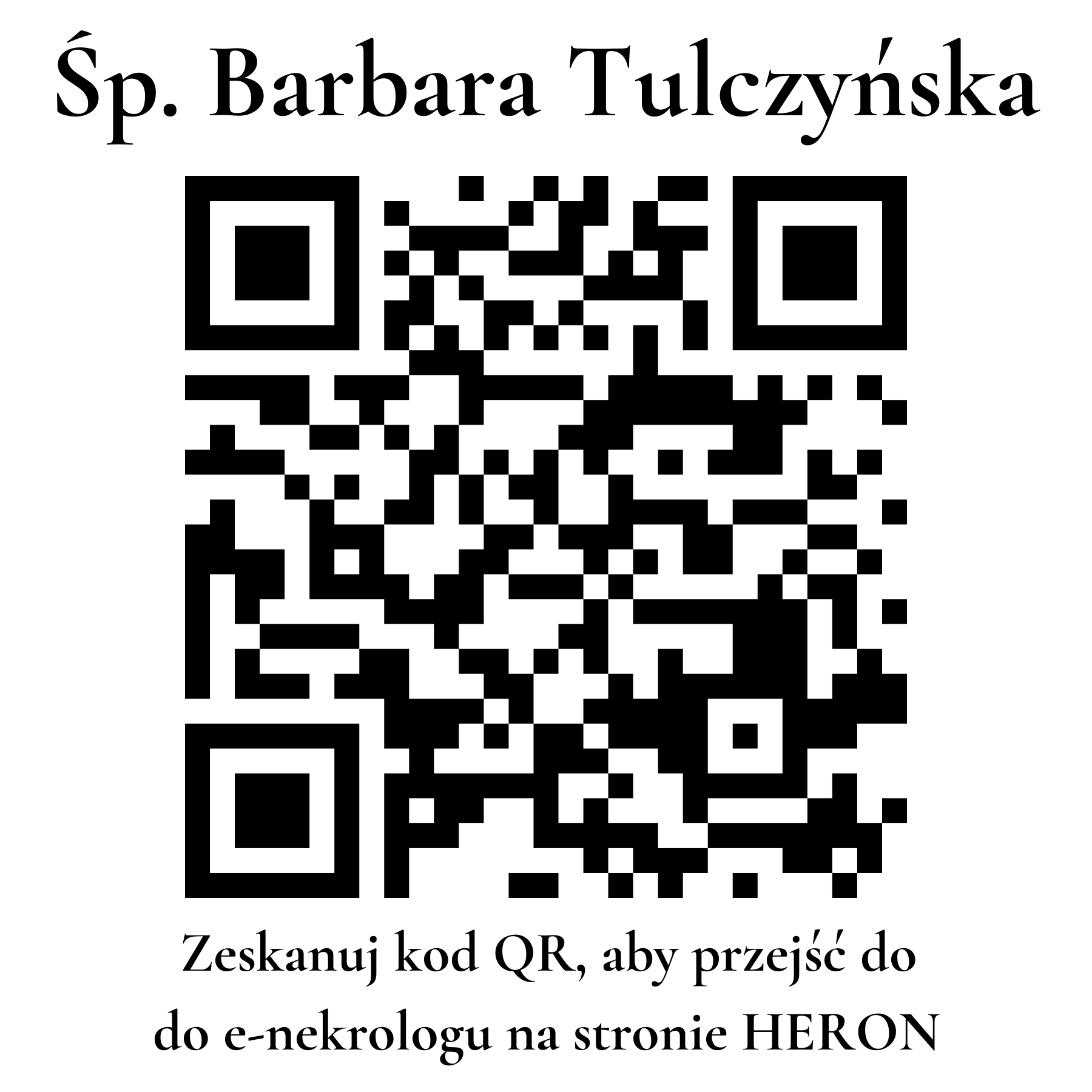 Kod QR do nekrologu Barbara Tulczyńska