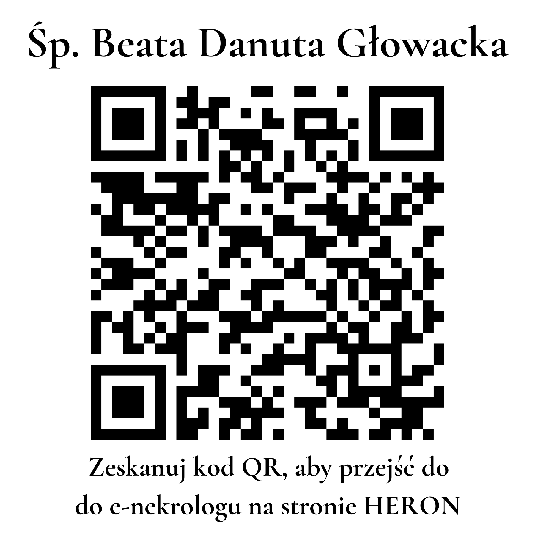 Kod QR do nekrologu Beata Danuta Głowacka Kod QR do nekrologu Beata Danuta Głowacka