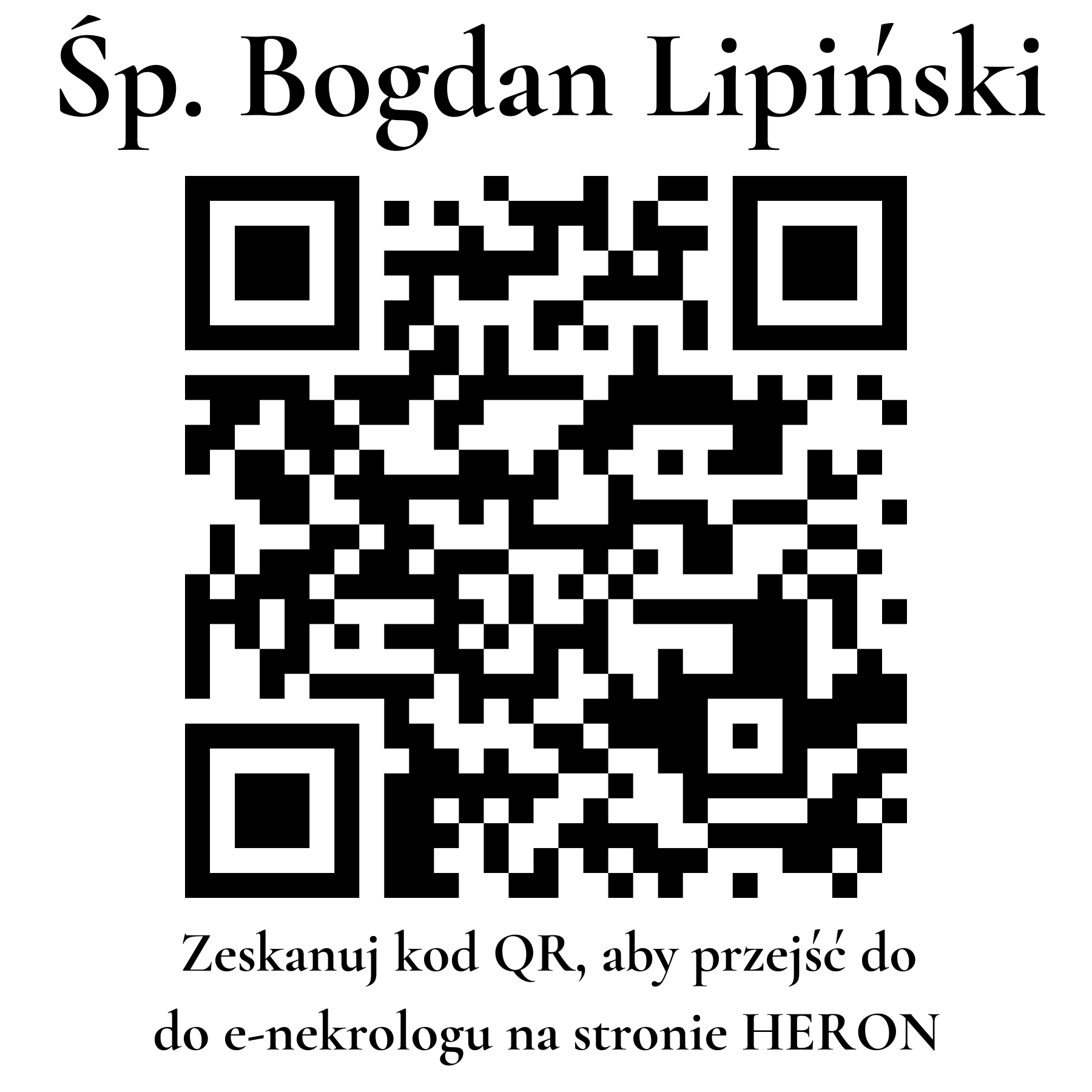 Kod QR do nekrologu Bogdan Lipiński Kod QR do nekrologu Bogdan Lipiński