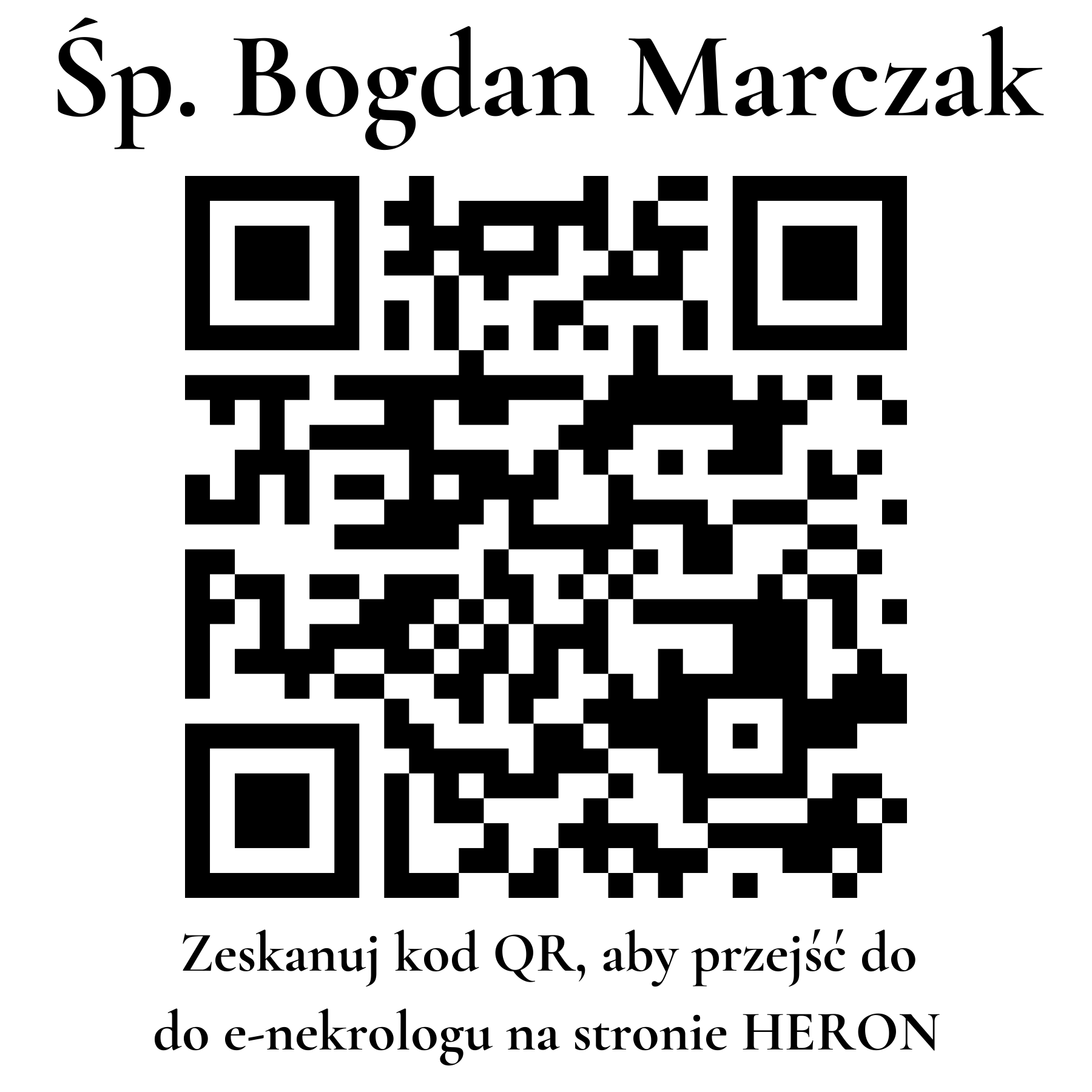 Kod QR do nekrologu Bogdan Marczak Kod QR do nekrologu Bogdan Marczak