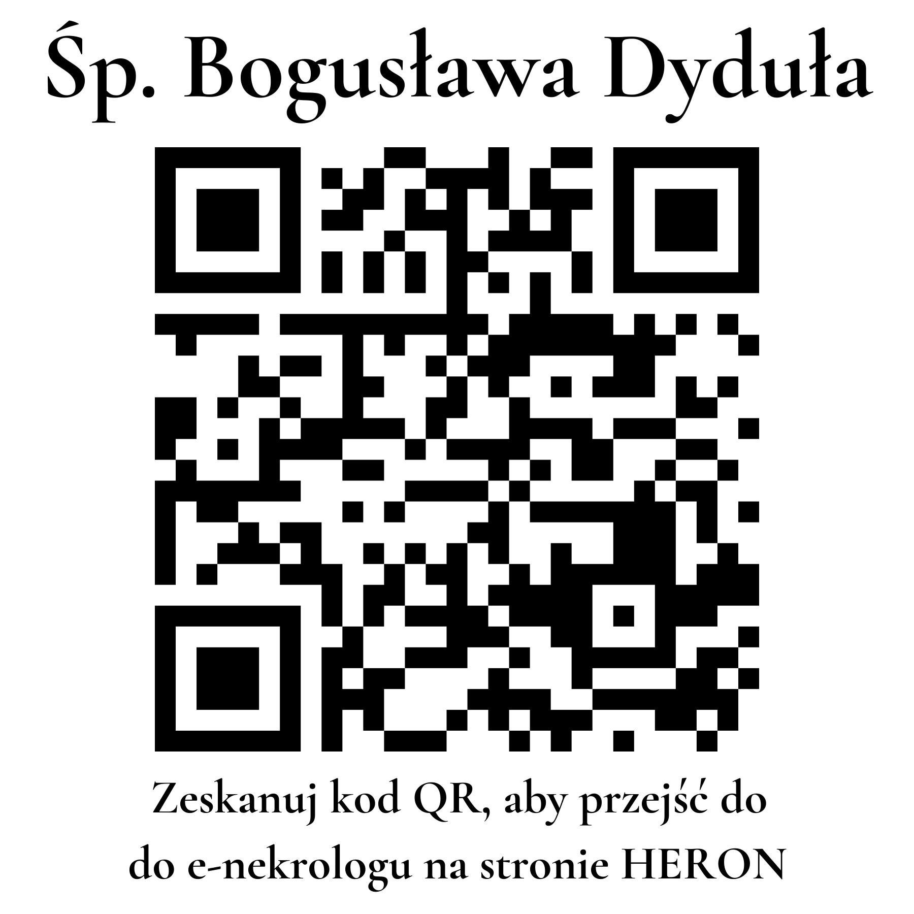 Kod QR do nekrologu Bogusława Dyduła