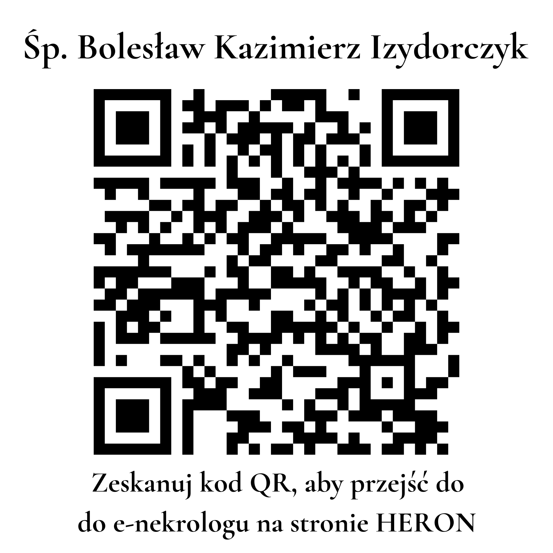 Kod QR do nekrologu Bolesław Kazimierz Izydorczyk Kod QR do nekrologu Bolesław Kazimierz Izydorczyk