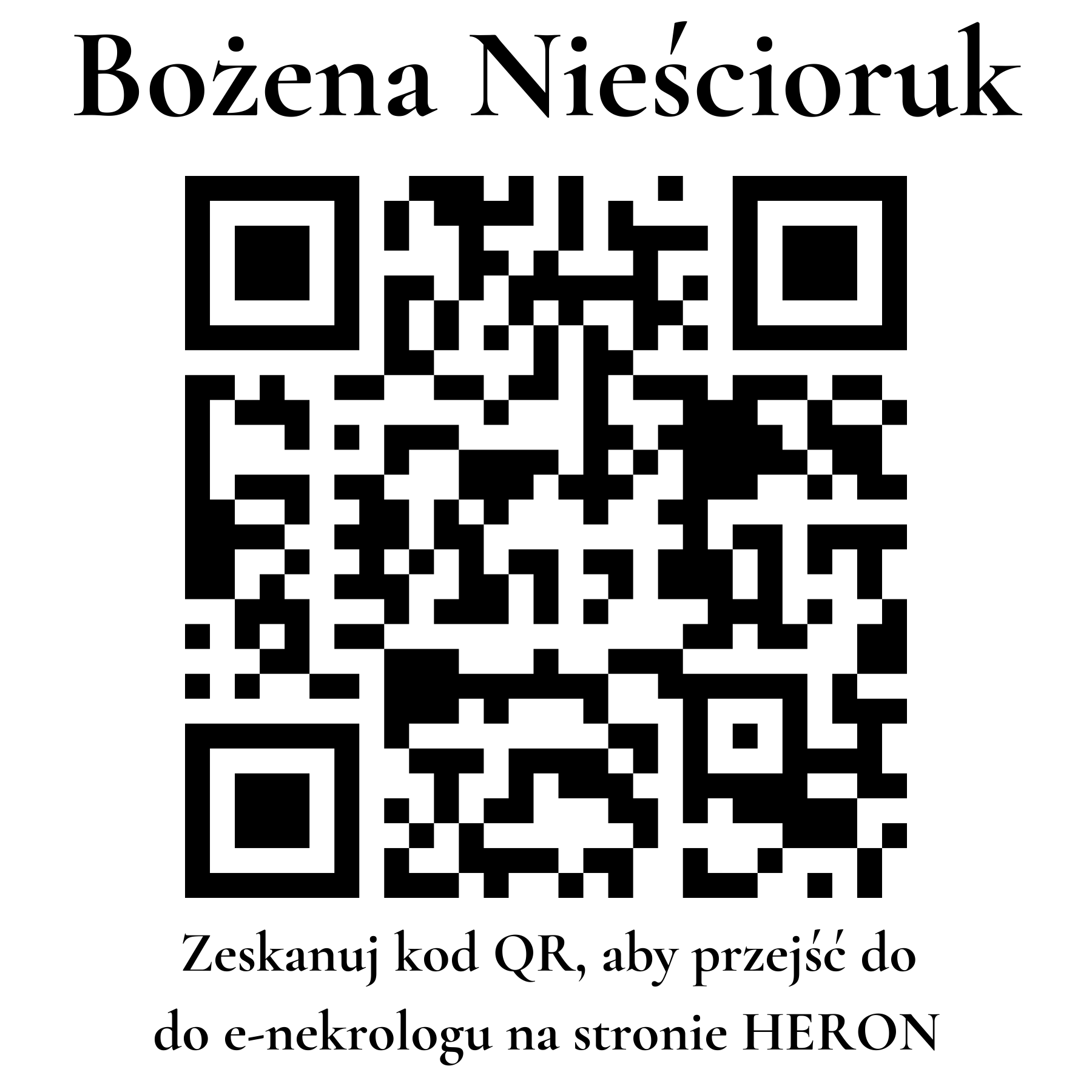 Kod QR do nekrologu Bożena Nieścioruk