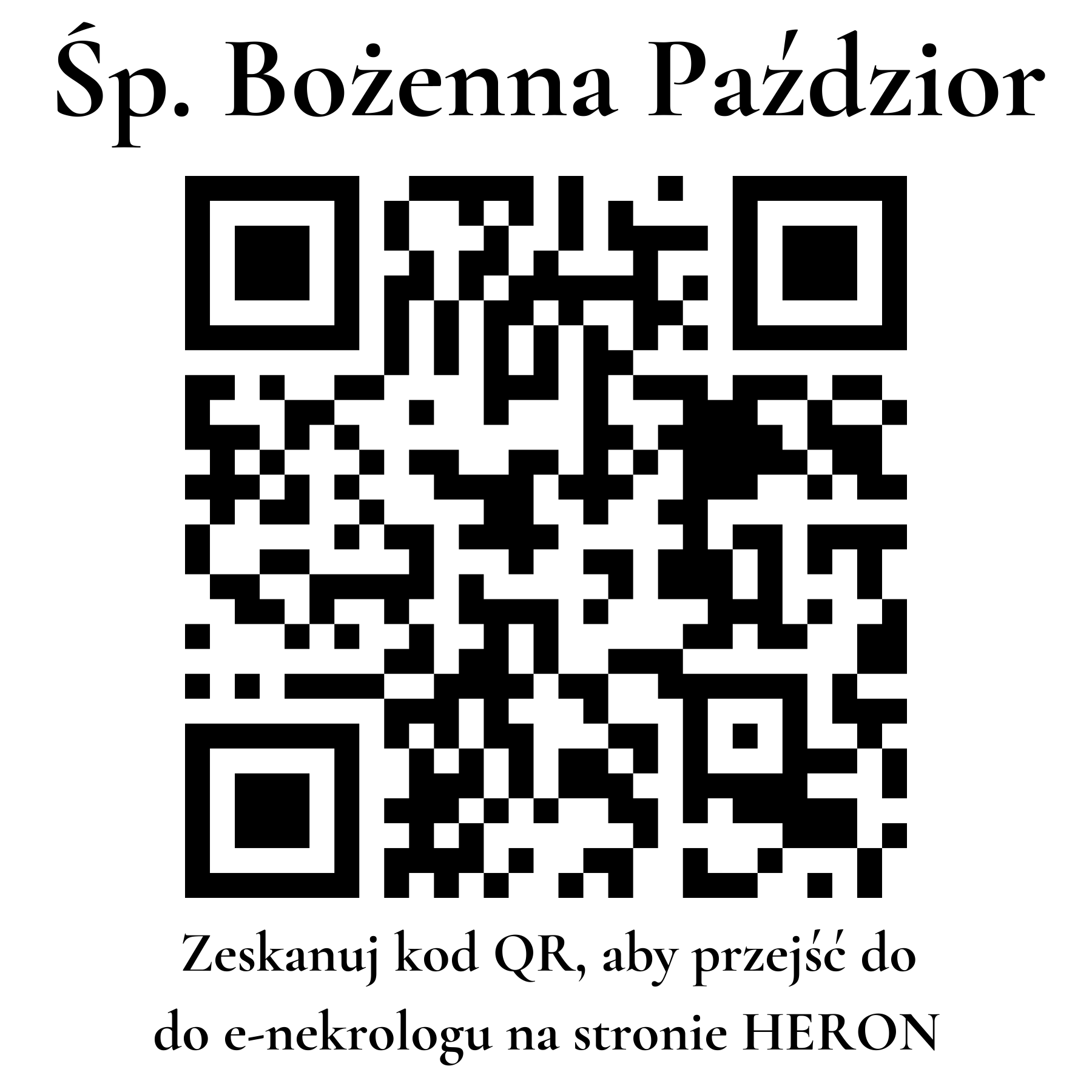 Kod QR do nekrologu Bożenna Paździor Kod QR do nekrologu Bożenna Paździor