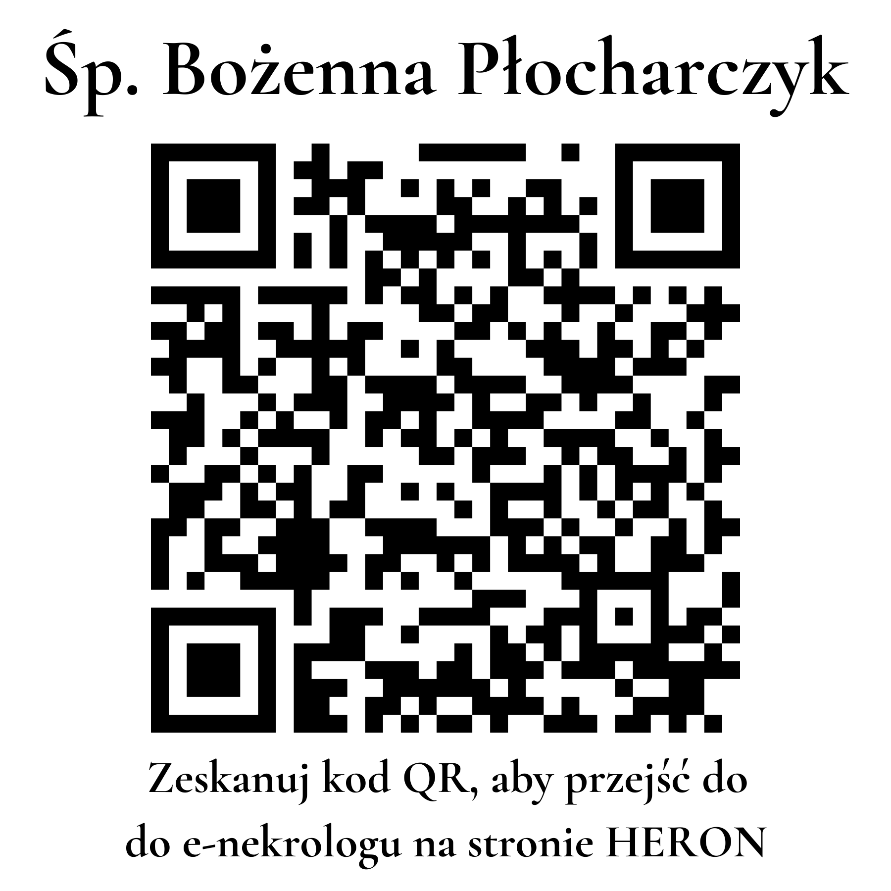 Kod QR do nekrologu Bożenna Płocharczyk