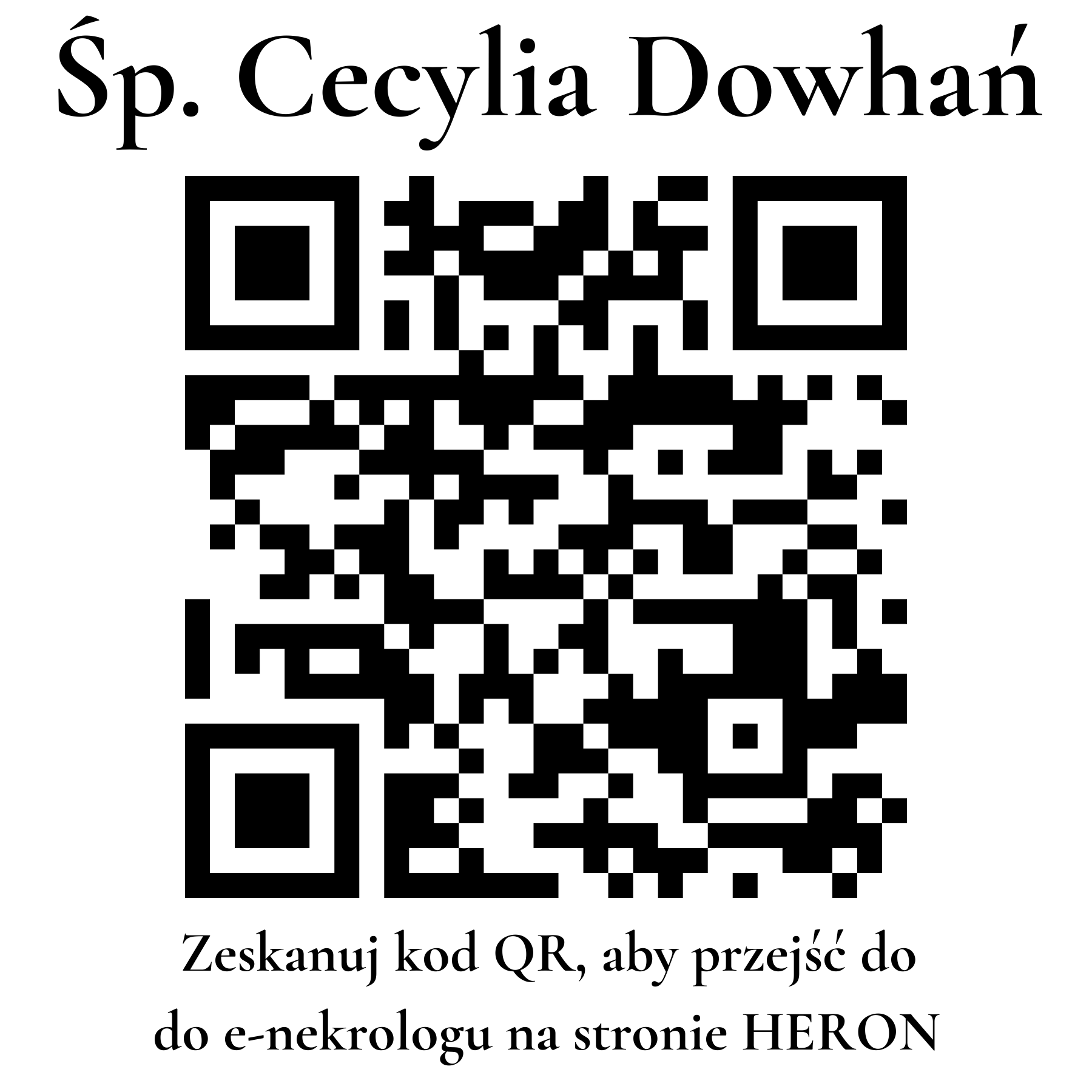 Kod QR do nekrologu Cecylia Dowhań
