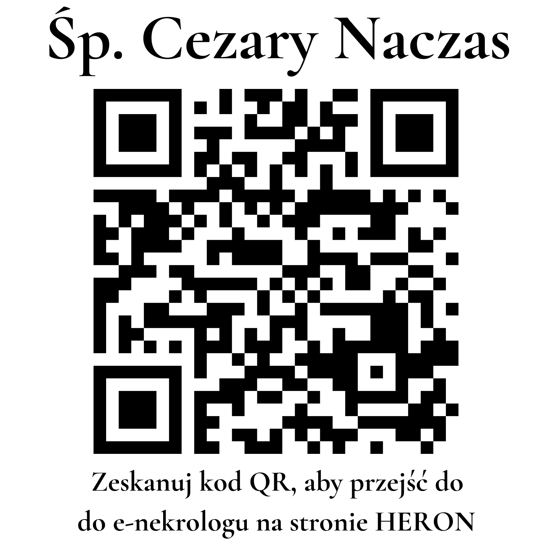 Kod QR do nekrologu Cezary Naczas