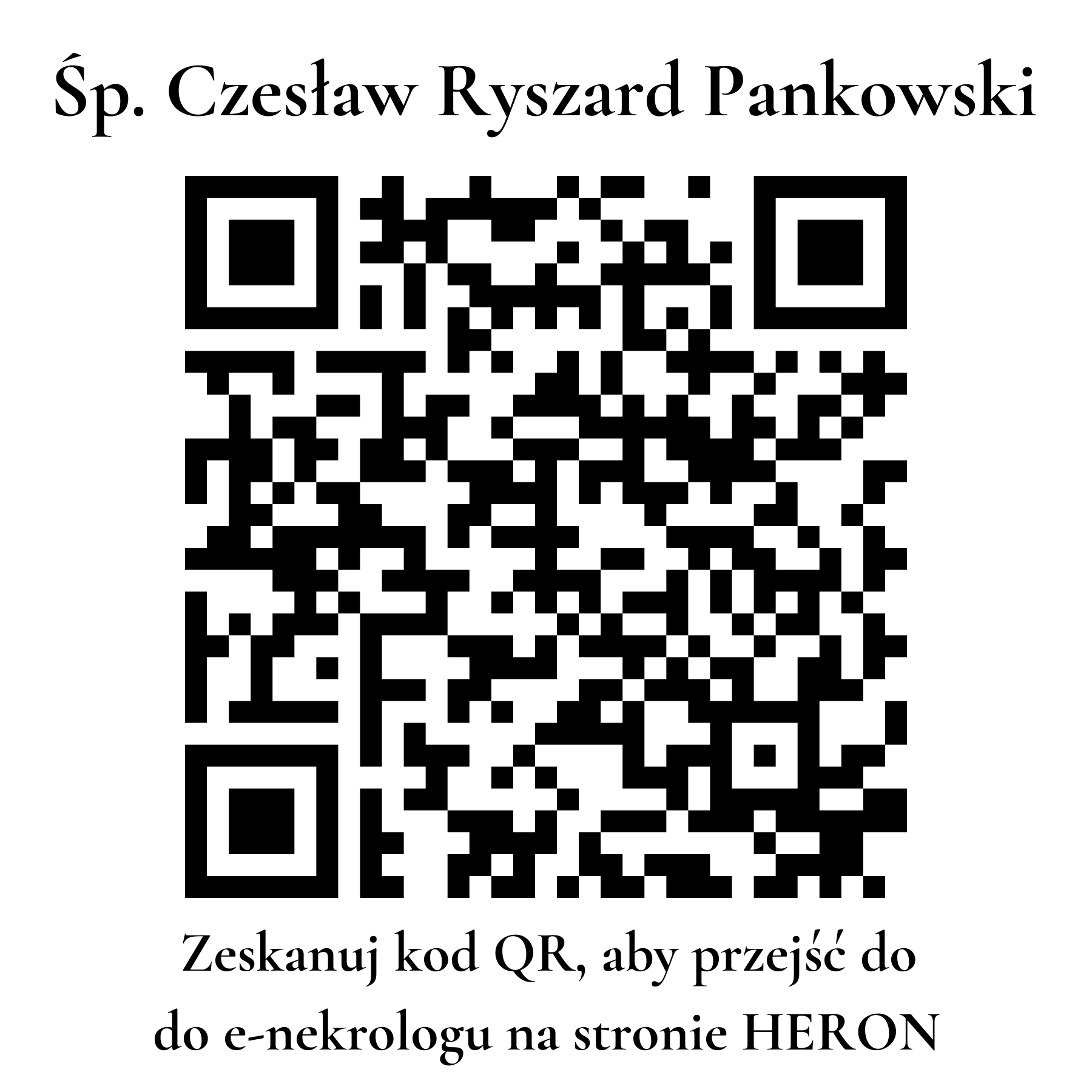 Kod QR do nekrologu Czesław Ryszard Pankowski