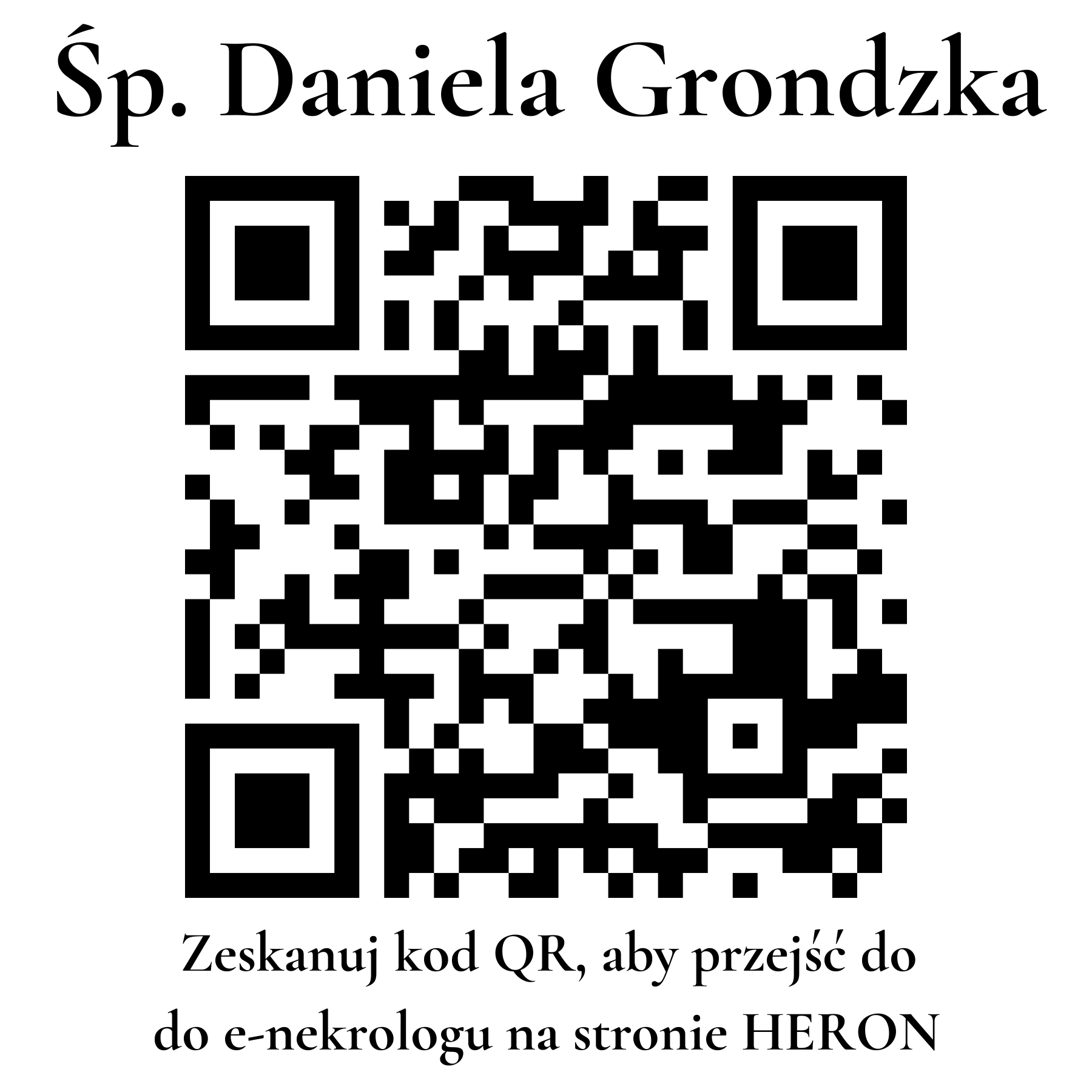 Kod QR do nekrologu Daniela Grondzka