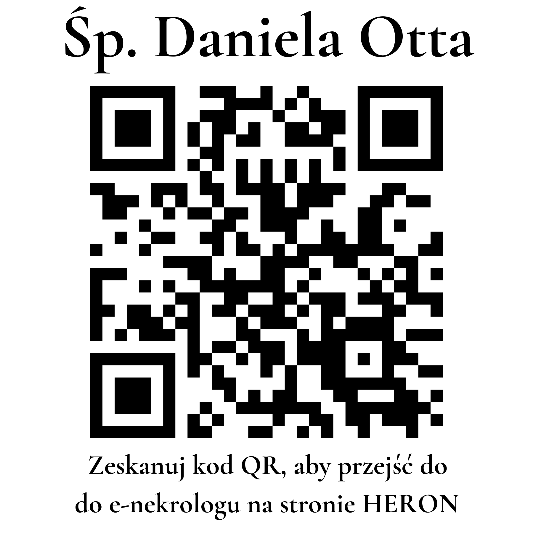 Kod QR do nekrologu Daniela Otta