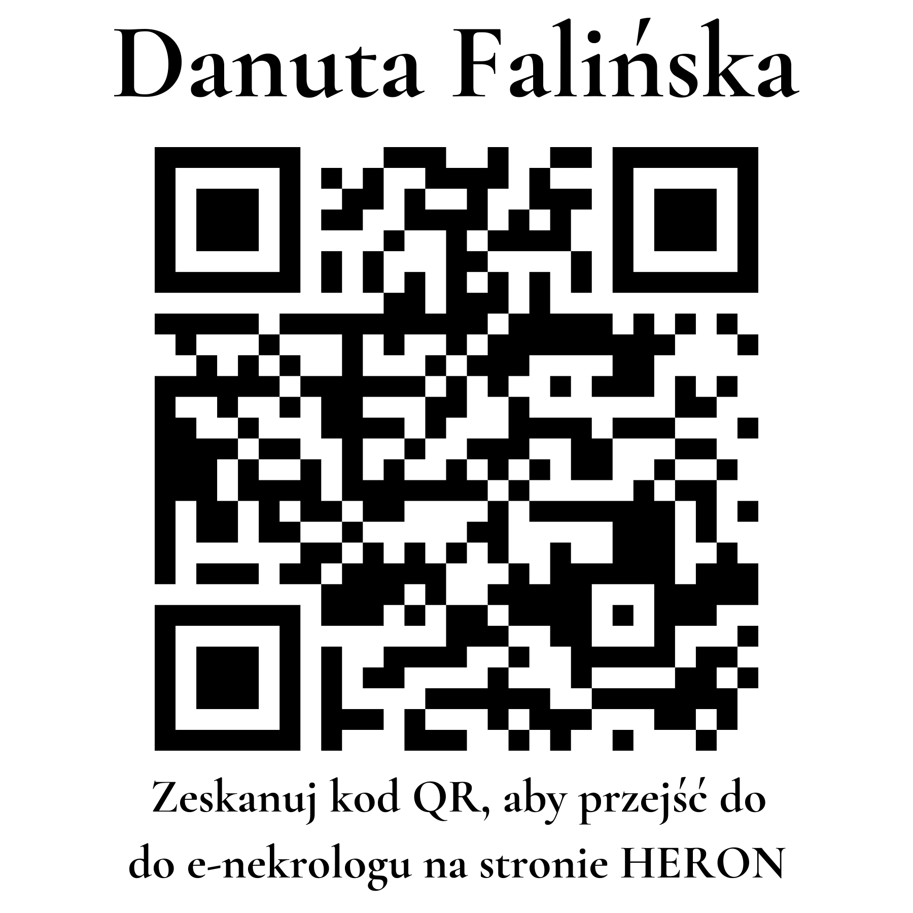 Kod QR do nekrologu Danuta Falińska Kod QR do nekrologu Danuta Falińska