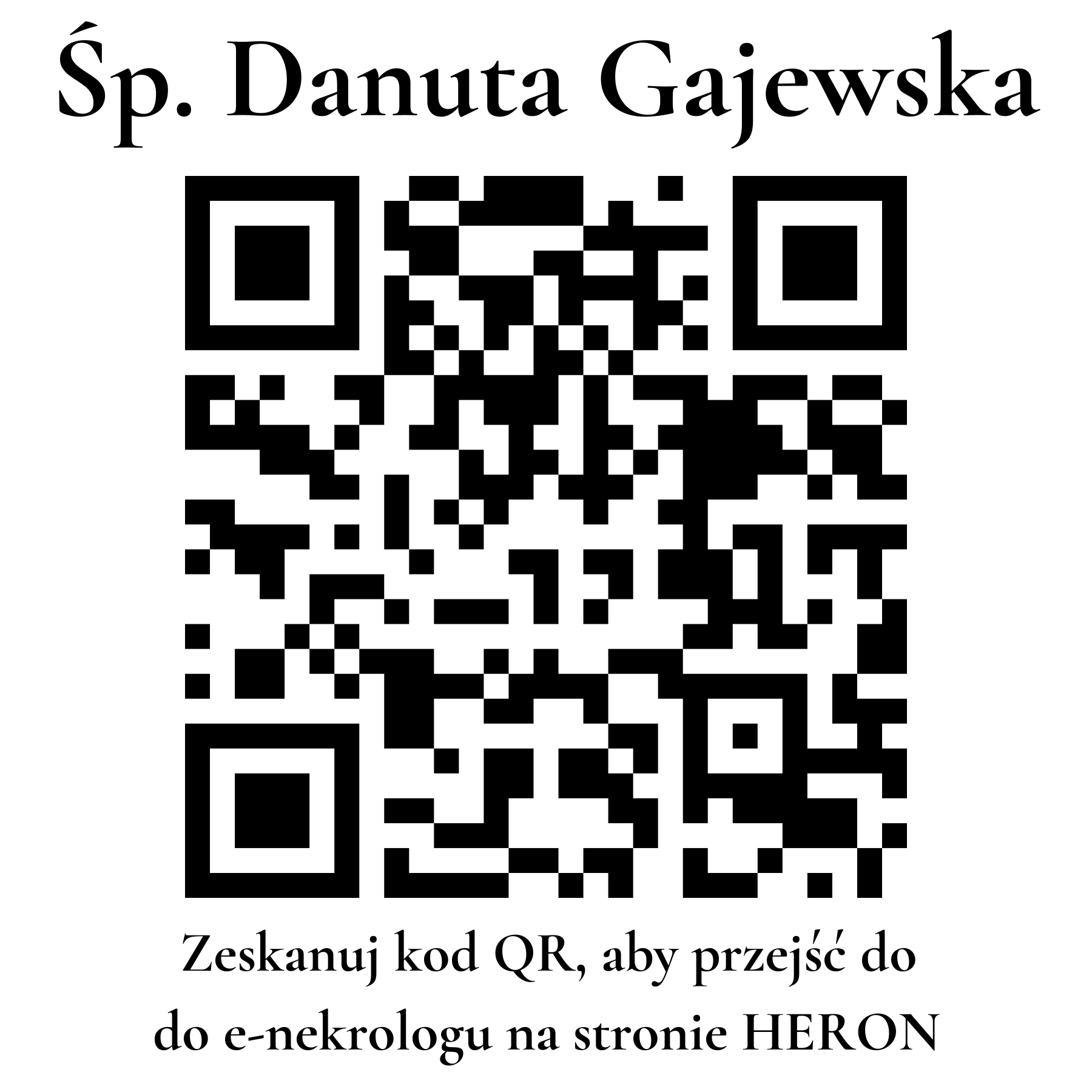 Kod QR do nekrologu Danuta Gajewska Kod QR do nekrologu Danuta Gajewska