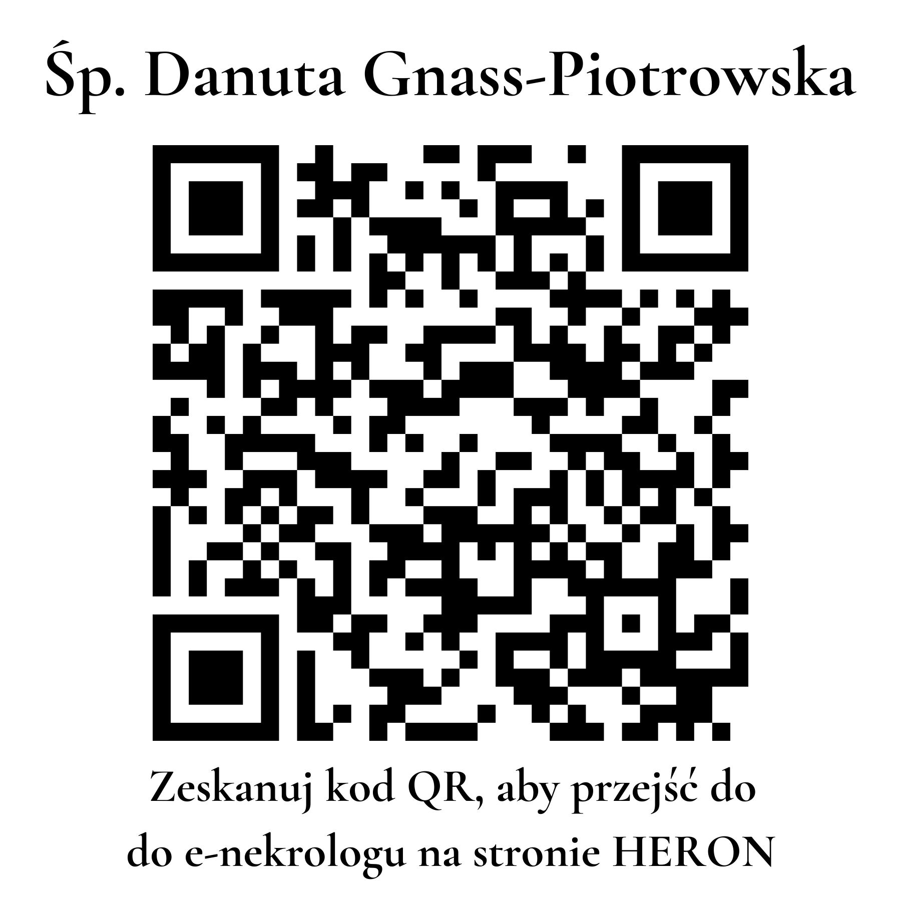 Kod QR do nekrologu Danuta Gnass-Piotrowska Kod QR do nekrologu Danuta Gnass-Piotrowska