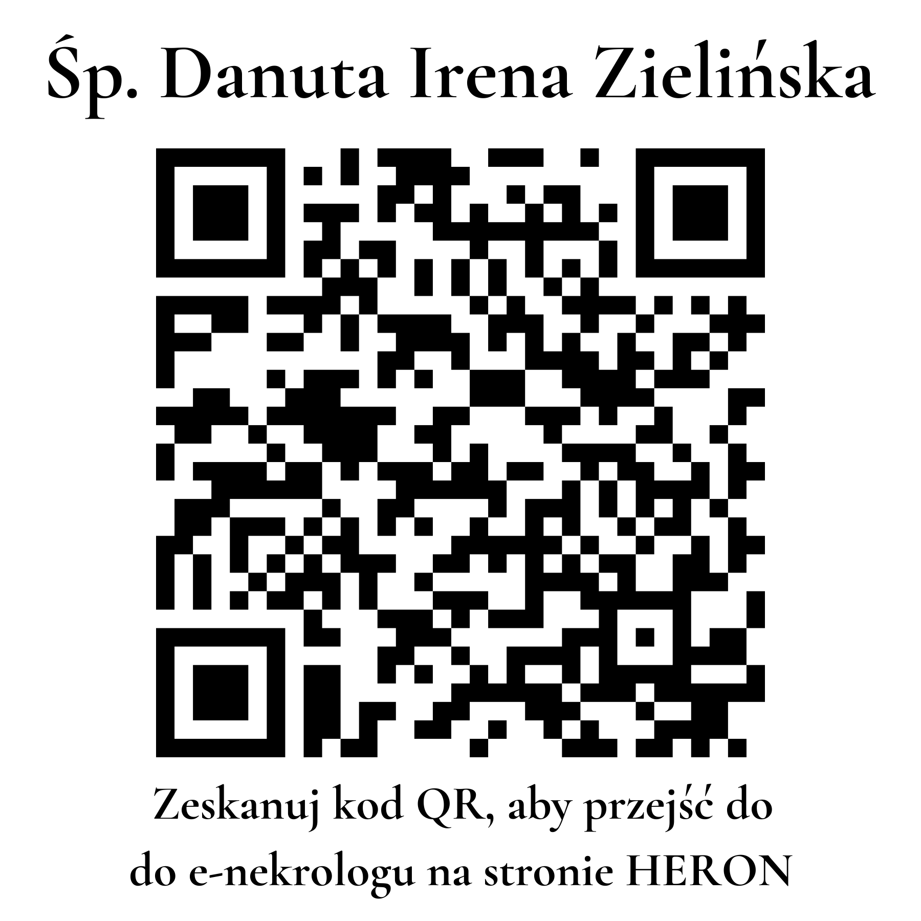Kod QR do nekrologu Danuta Irena Zielińska