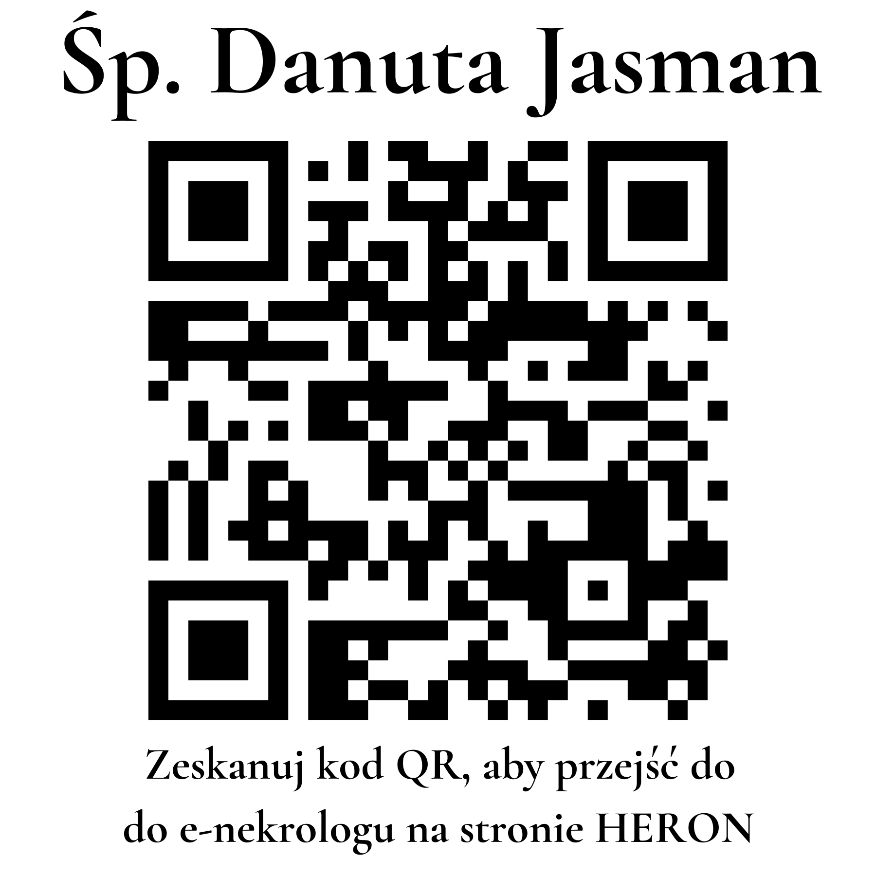 Kod QR do nekrologu Danuta Jasman Kod QR do nekrologu Danuta Jasman